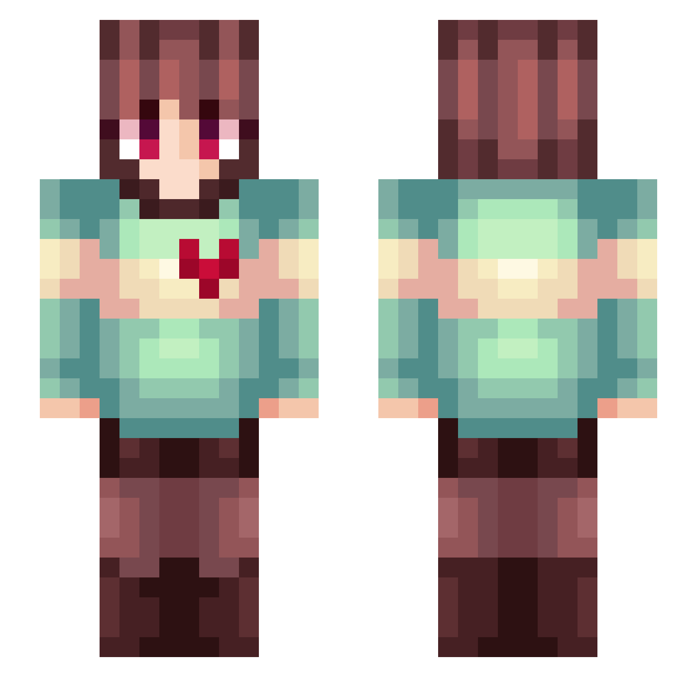 witherlynx Minecraft skin, front and back view