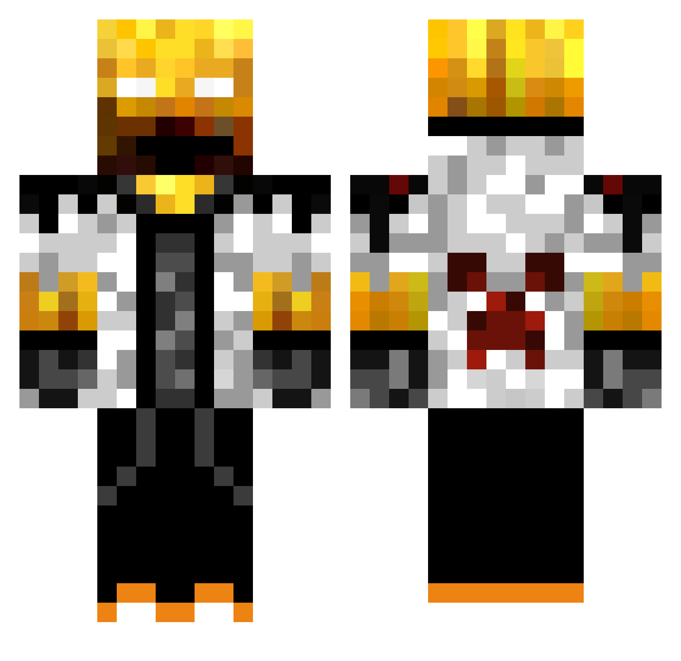 Catjacket Minecraft skin, front and back view
