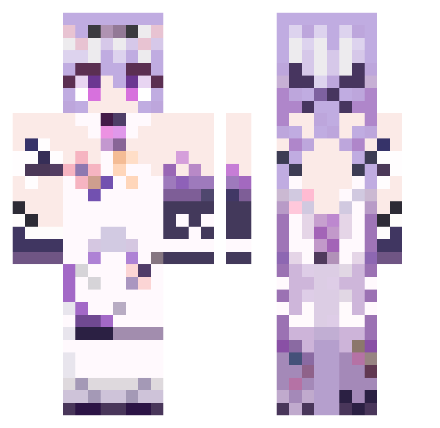 ababasoul Minecraft skin, front and back view