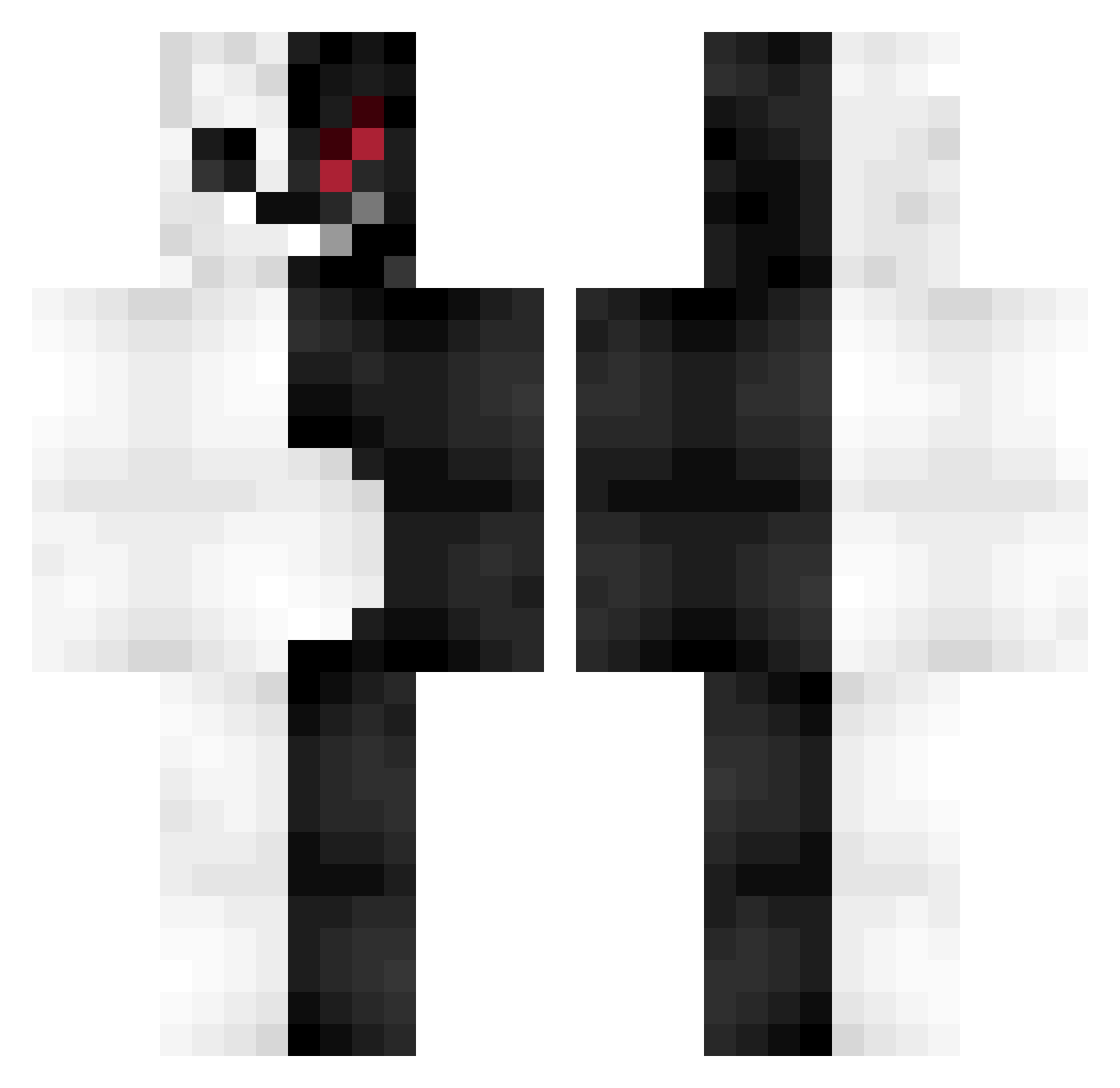 Dolm Minecraft skin, front and back view