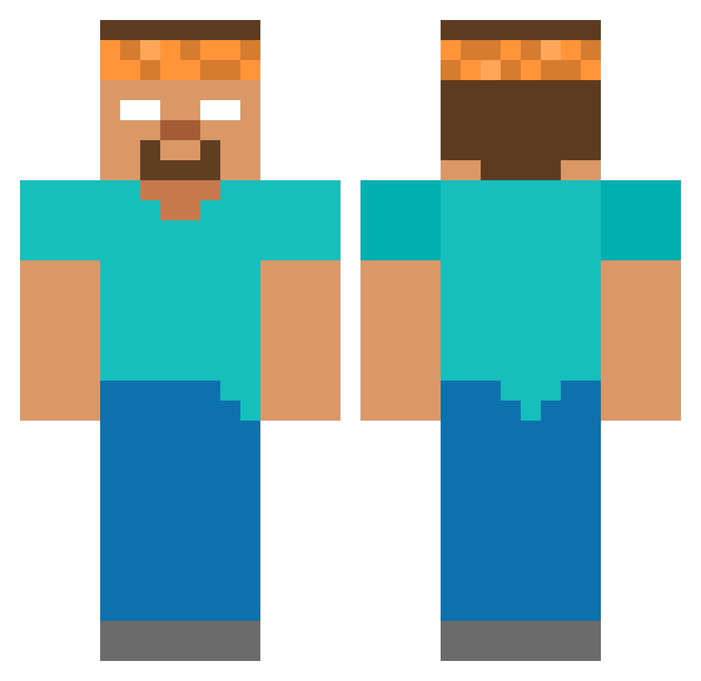 Sebsiiii Minecraft skin, front and back view