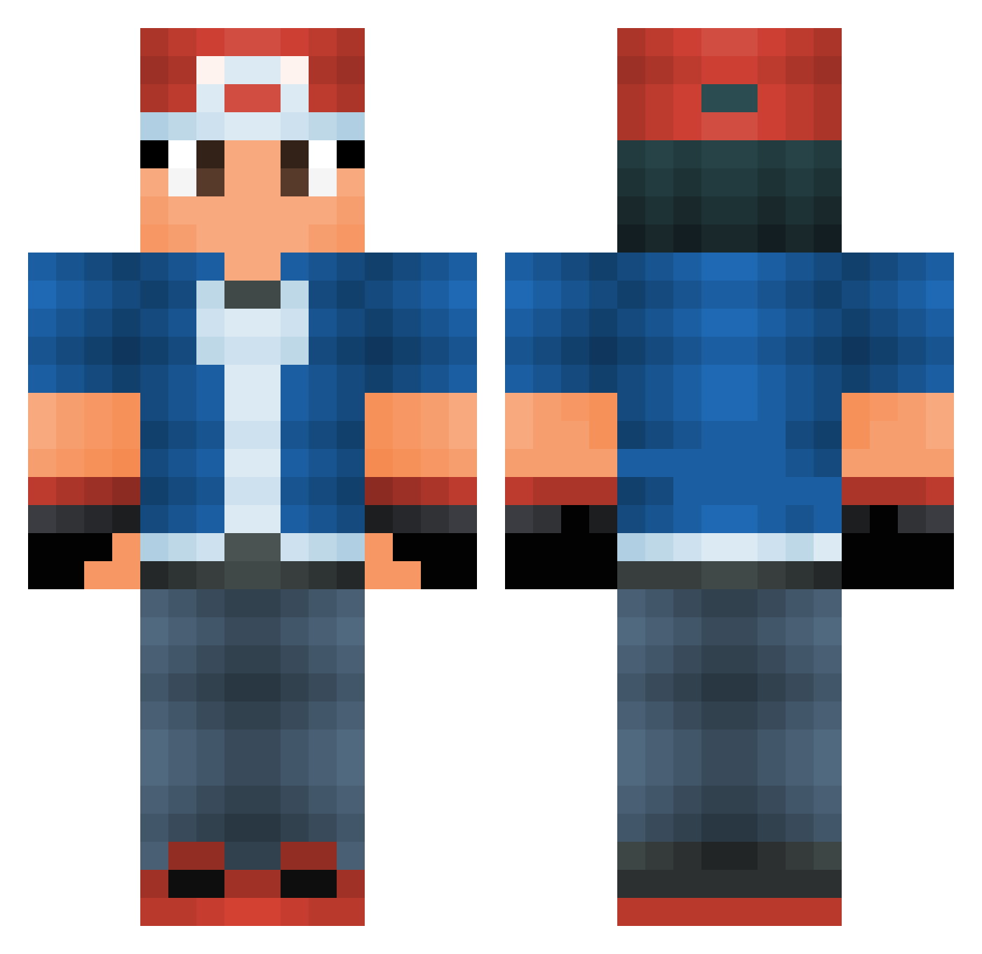Nickowatt Minecraft skin, front and back view