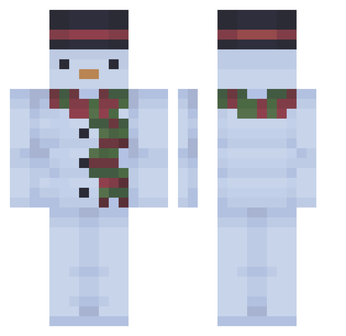 Gut0o Minecraft skin, front and back view