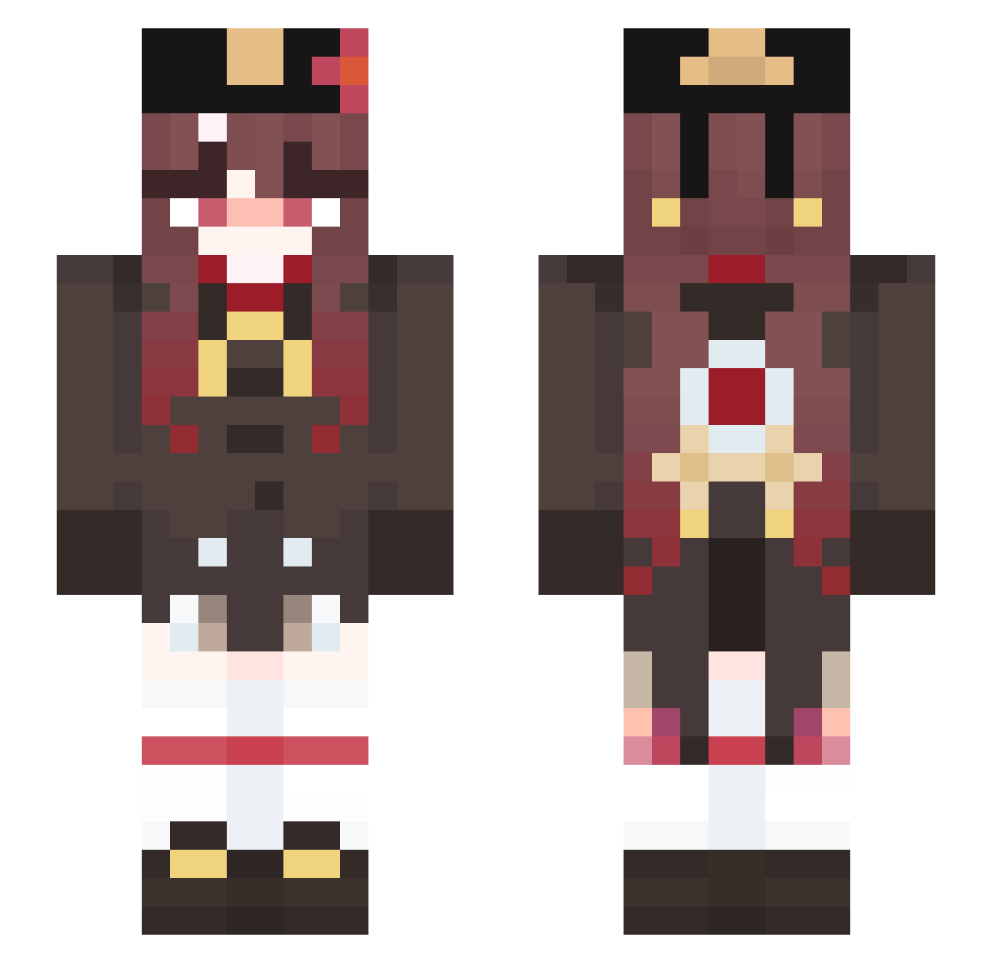 TheHaiKun Minecraft skin, front and back view