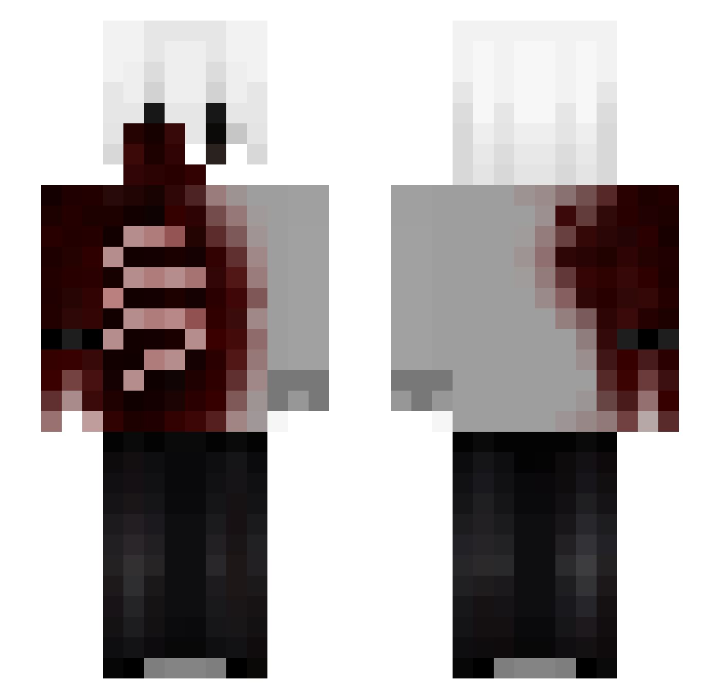 afutuga Minecraft skin, front and back view