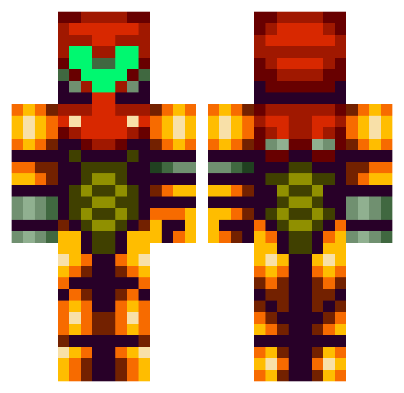 GIGACHADAD Minecraft skin, front and back view
