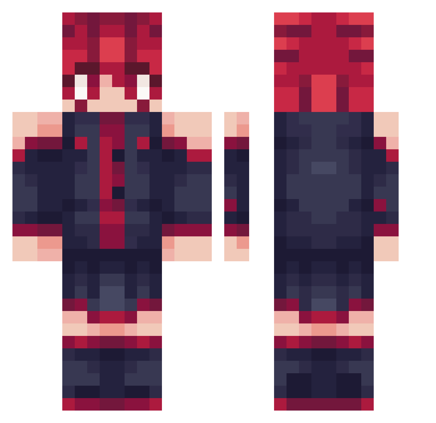 StitchTheDemon Minecraft skin, front and back view