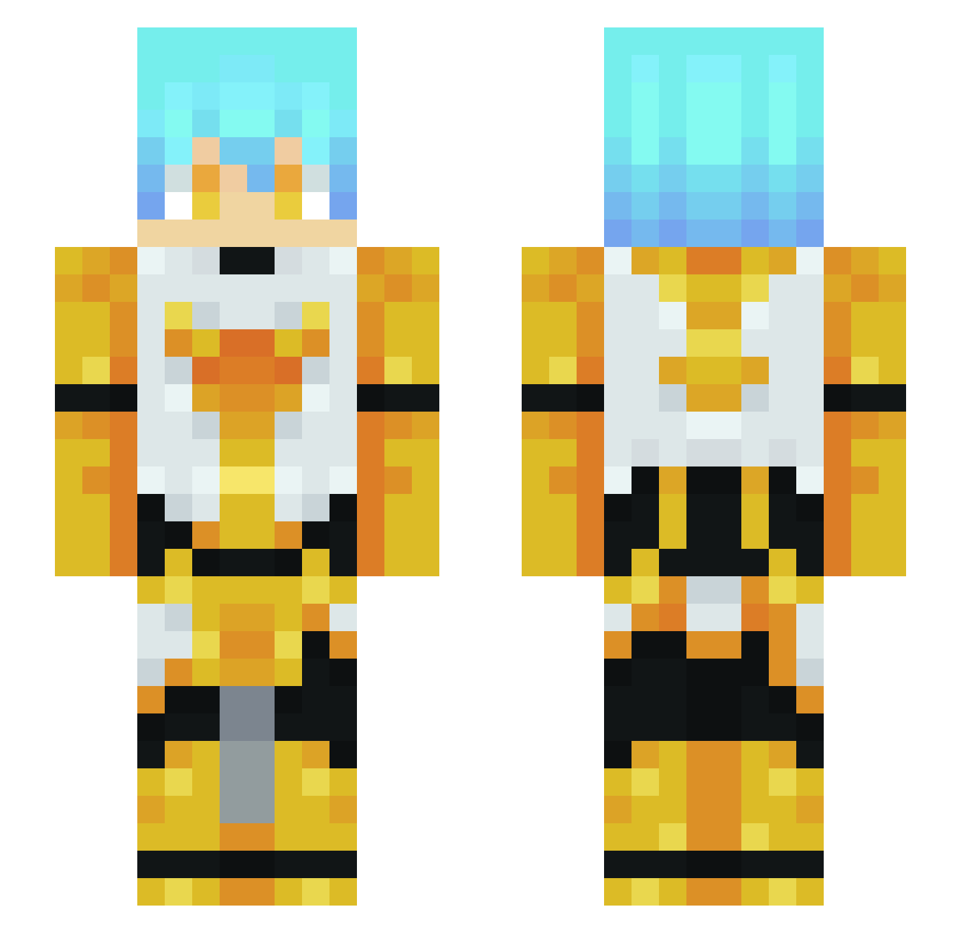 Pwolf_ Minecraft skin, front and back view