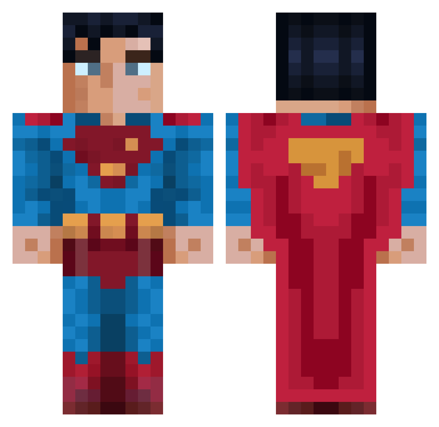 Slummms Minecraft skin, front and back view