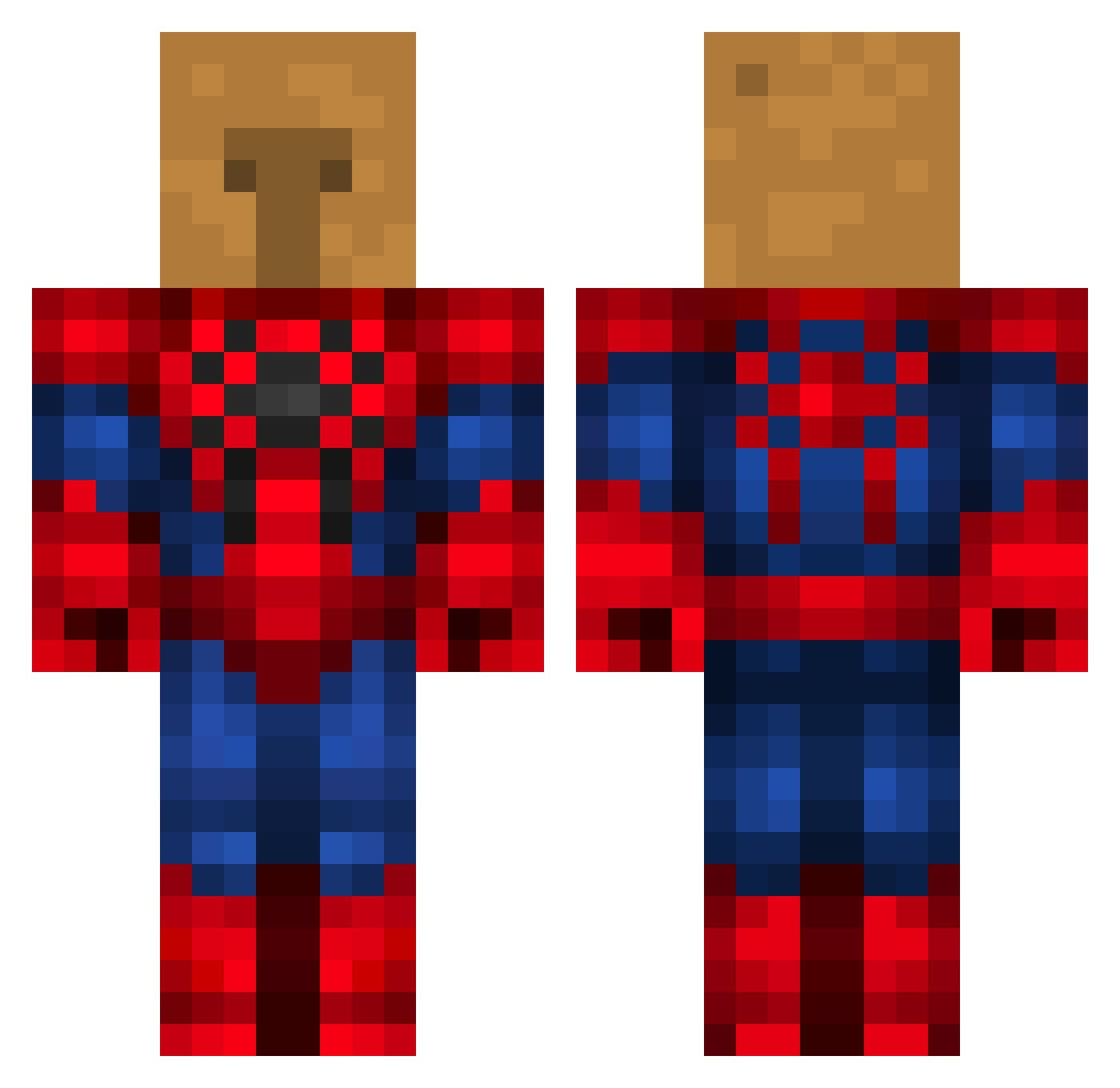 Cramiro Minecraft skin, front and back view