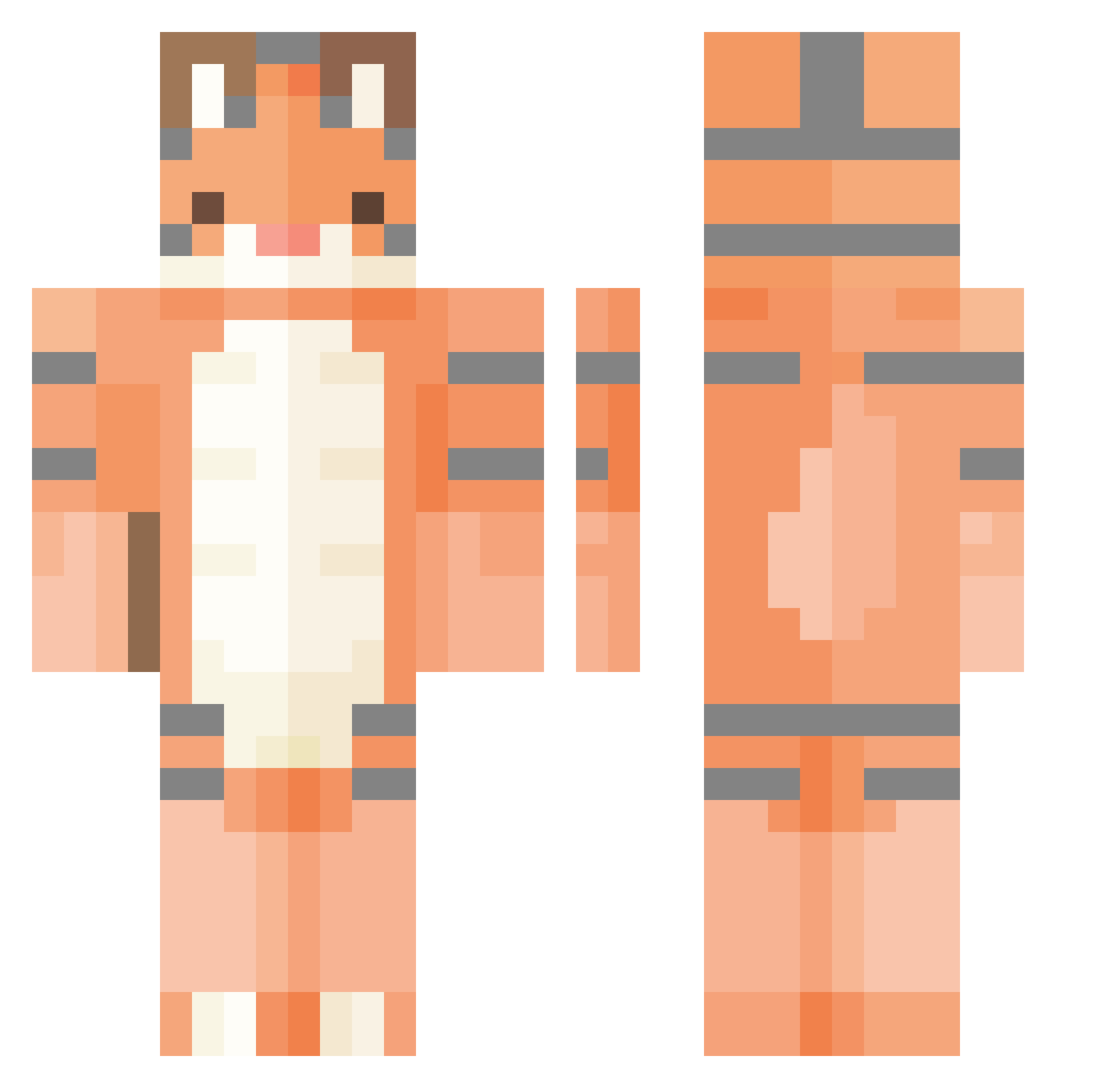 BushGat Minecraft skin, front and back view