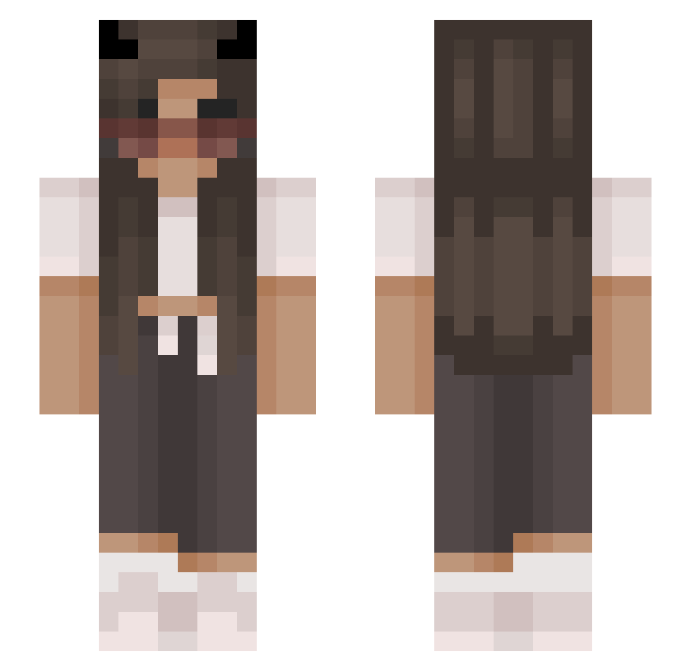Prided Minecraft skin, front and back view