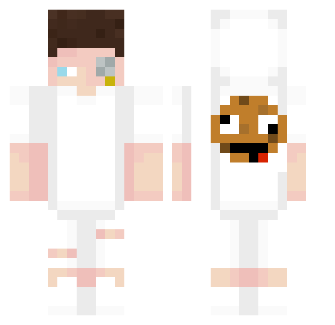 Wxchtger Minecraft skin, front and back view