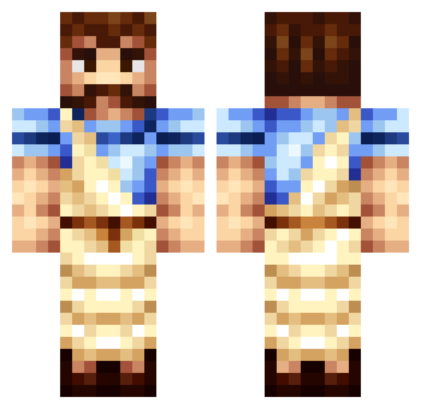 Pointe Minecraft skin, front and back view