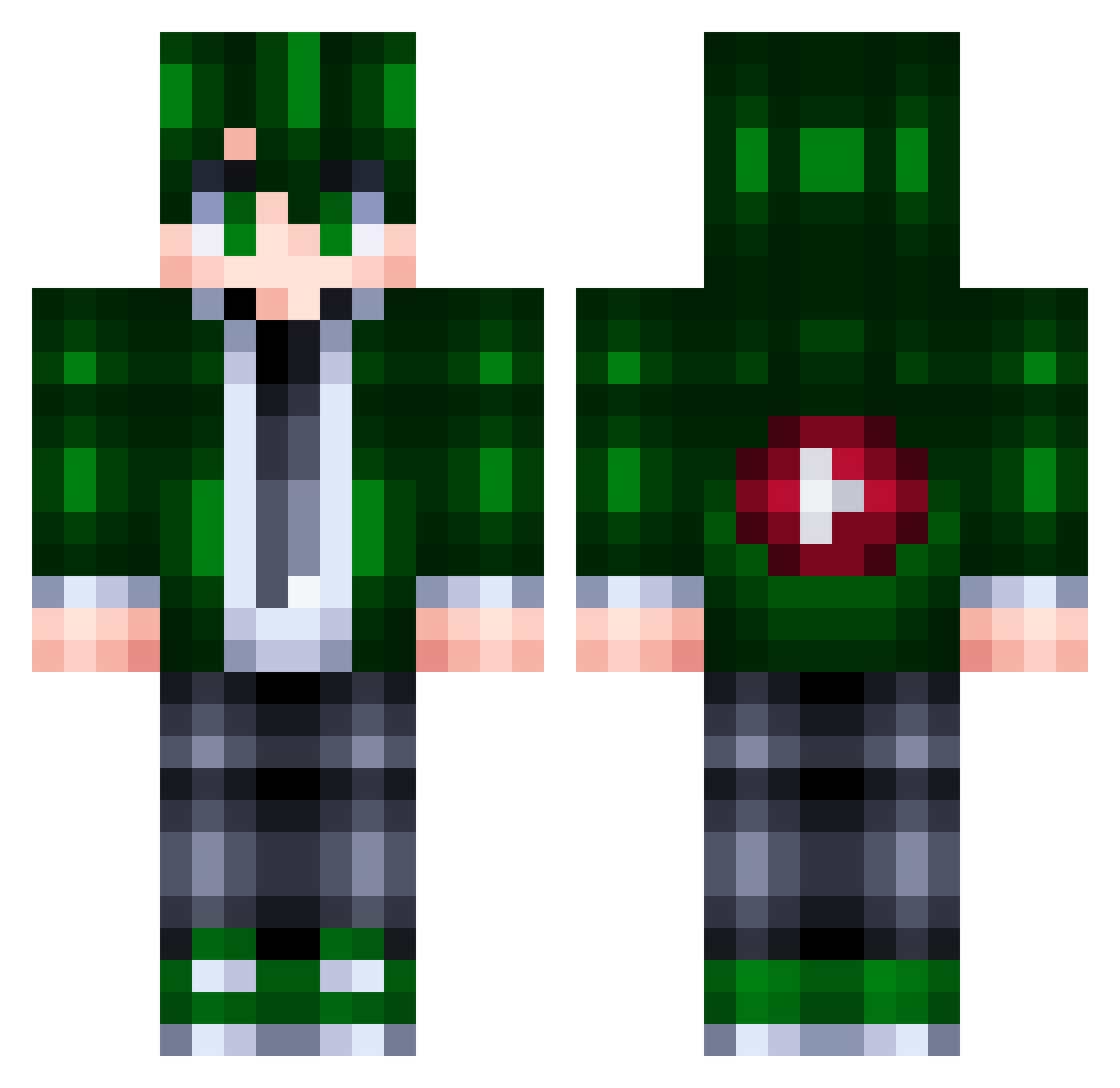 SamuraiRazer Minecraft skin, front and back view