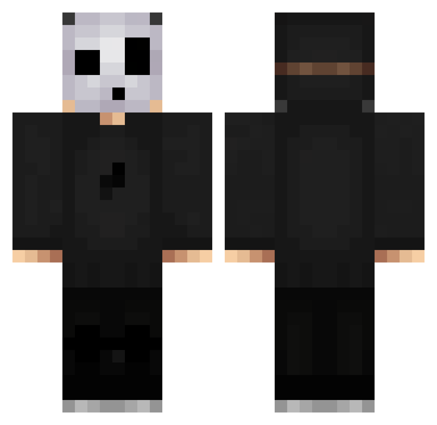 bentekee Minecraft skin, front and back view
