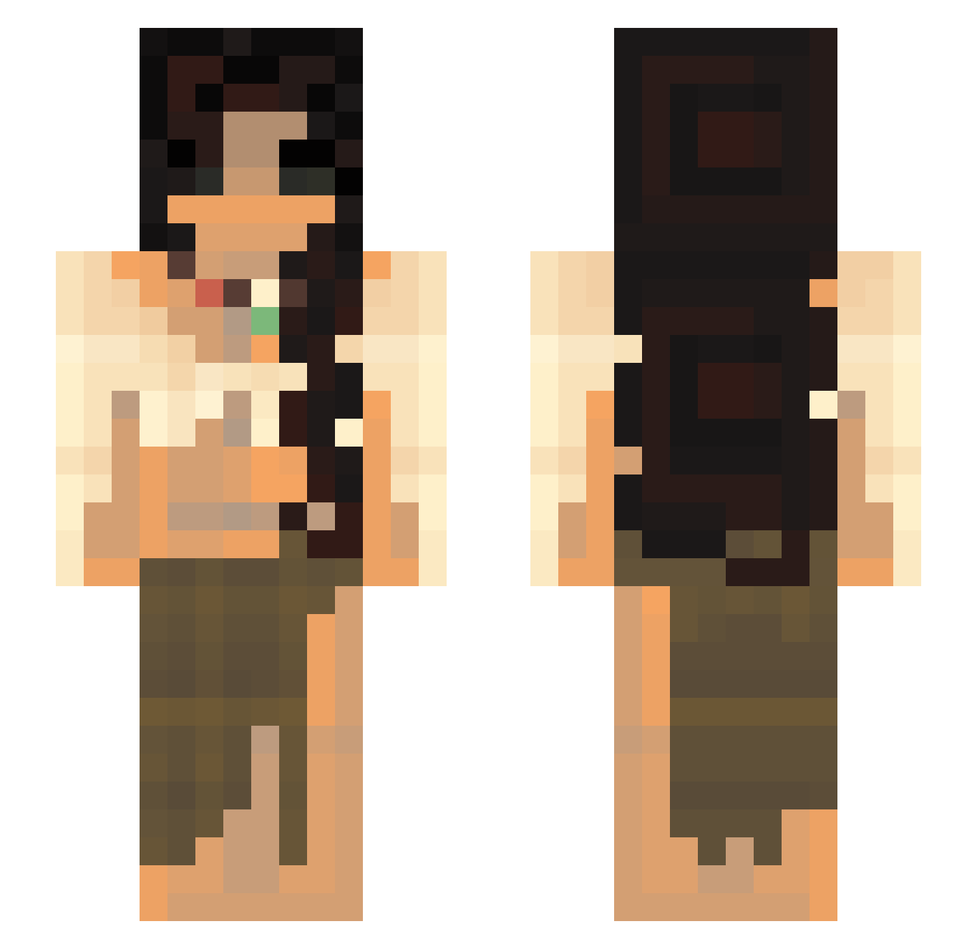 FentalityRp Minecraft skin, front and back view