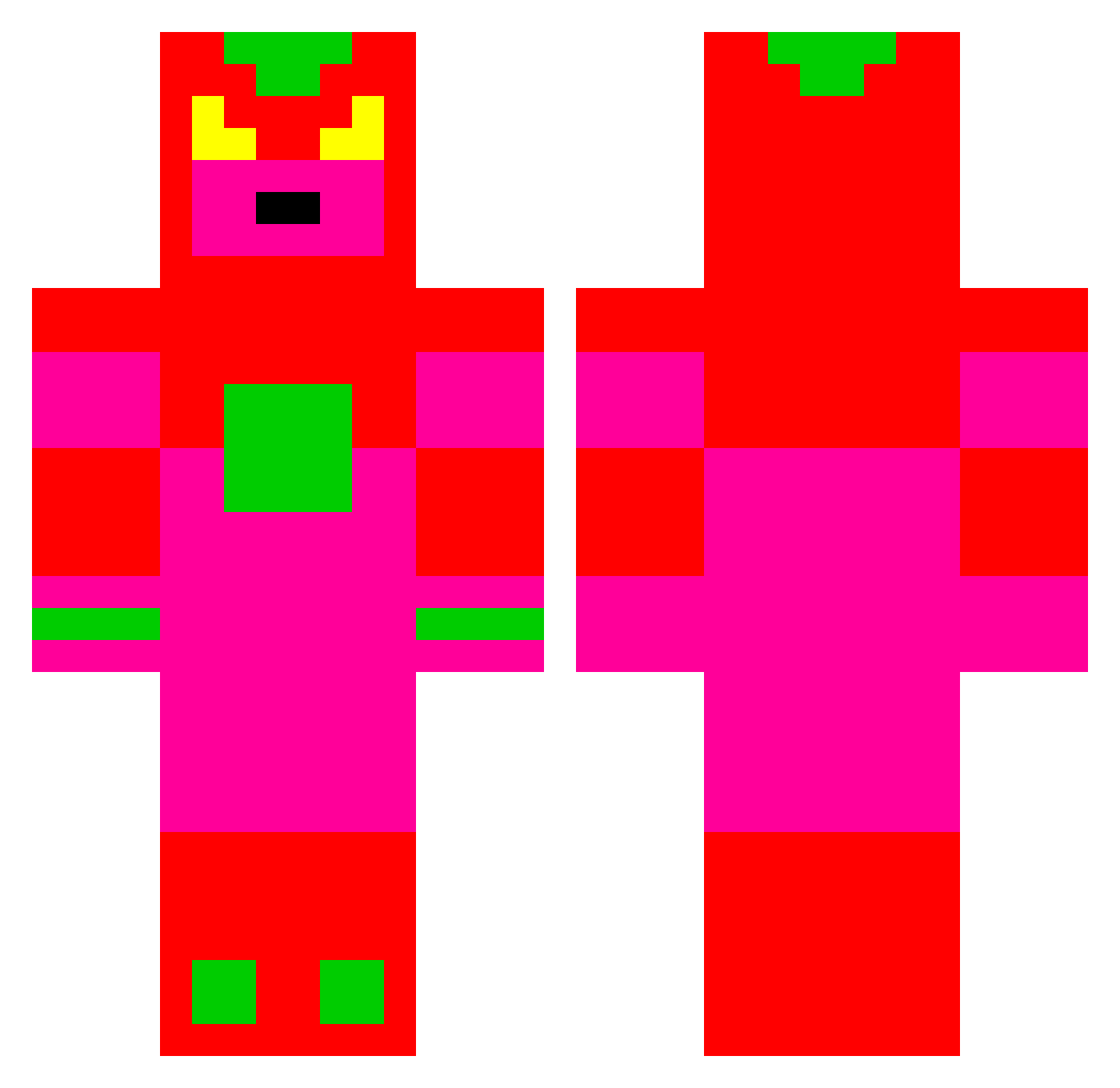 ponja Minecraft skin, front and back view