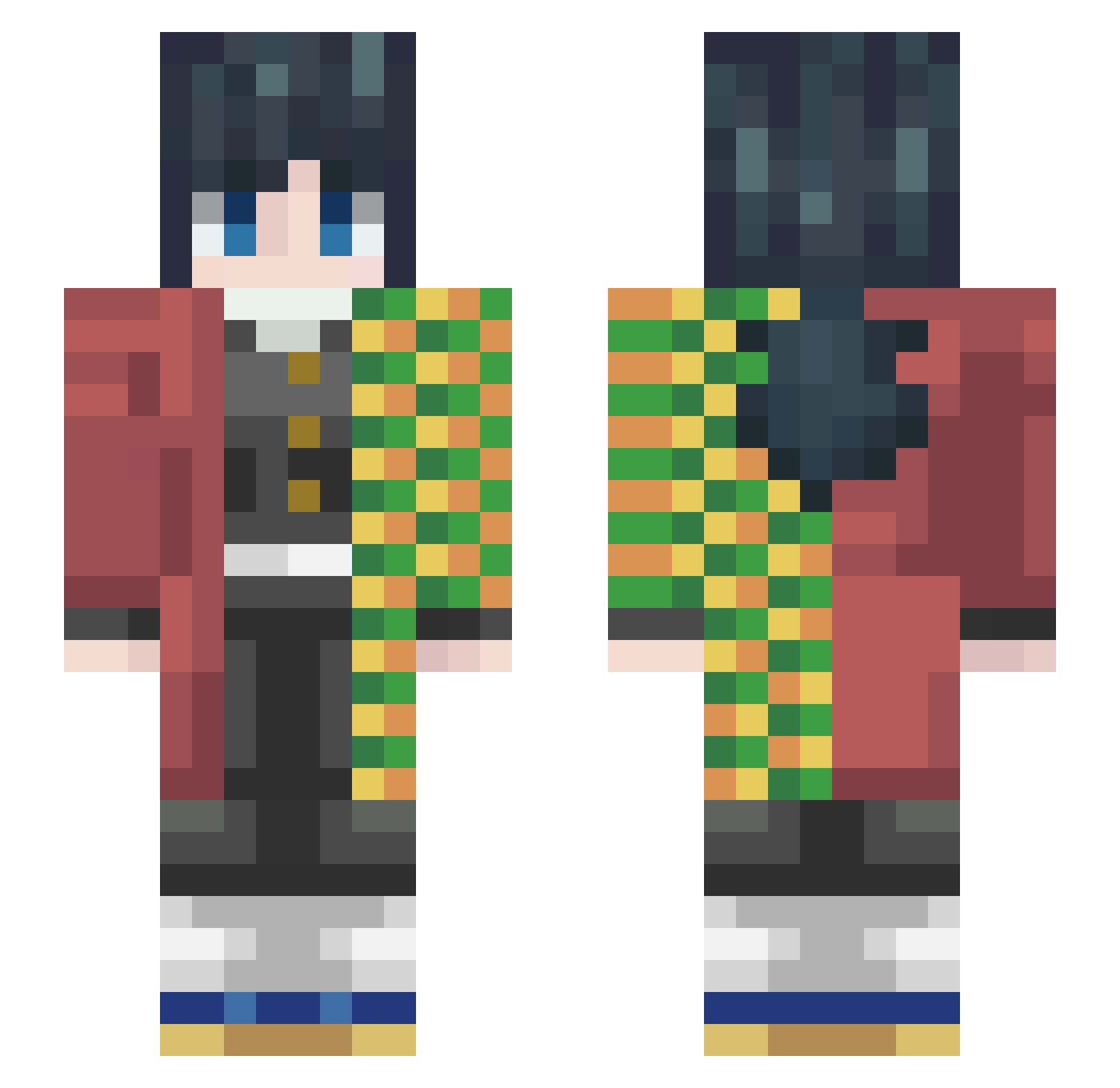 kmybee Minecraft skin, front and back view