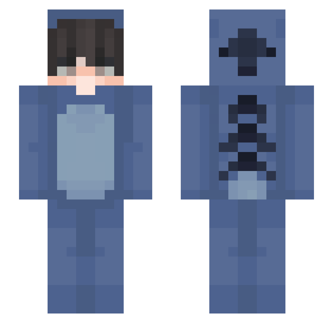 TetsuyaKuroko Minecraft skin, front and back view