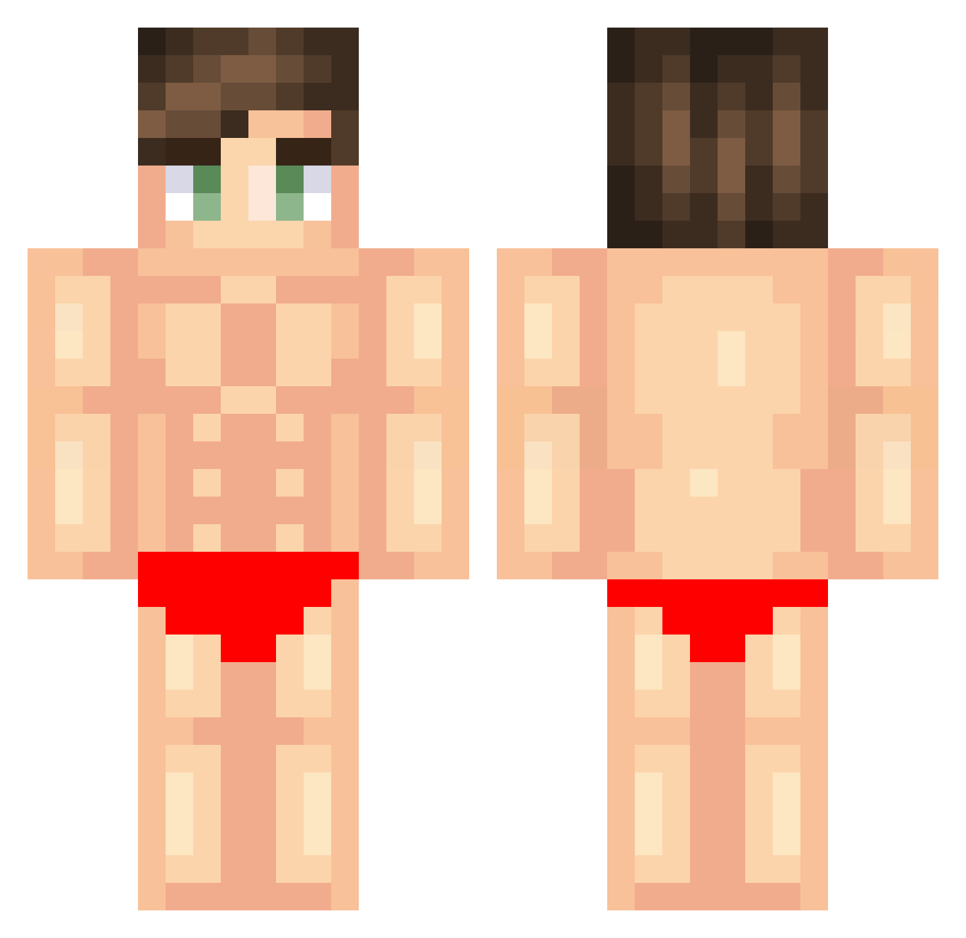 terrakium Minecraft skin, front and back view