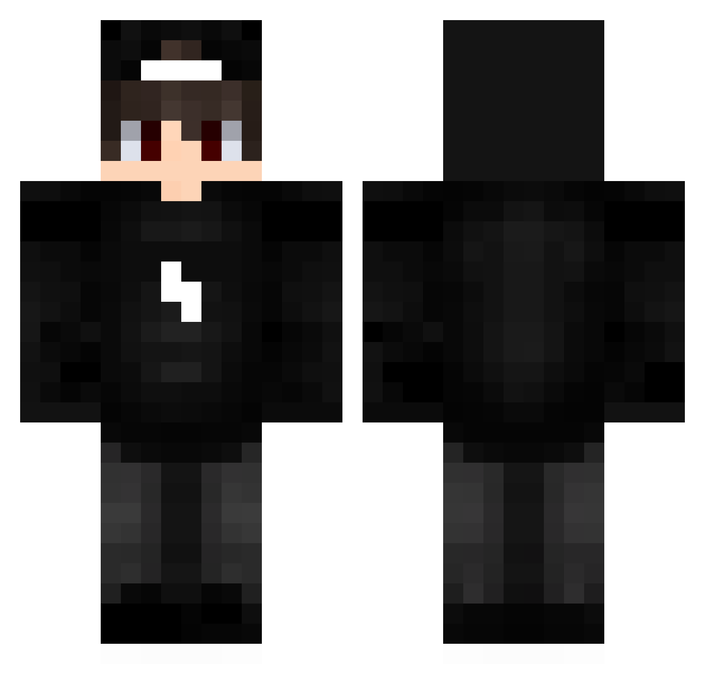 Whistled Minecraft skin, front and back view
