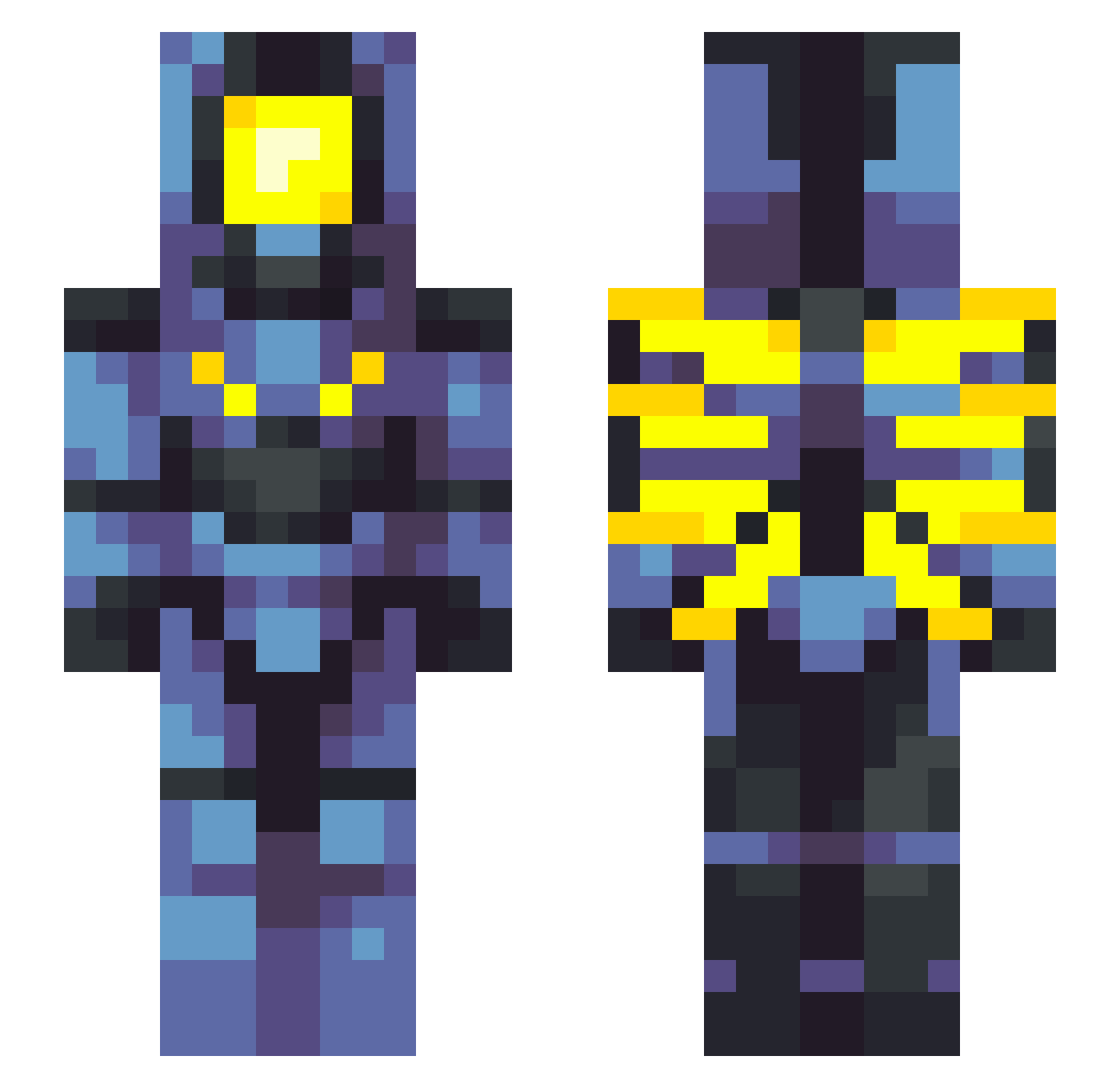 Themcrazyknifes Minecraft skin, front and back view