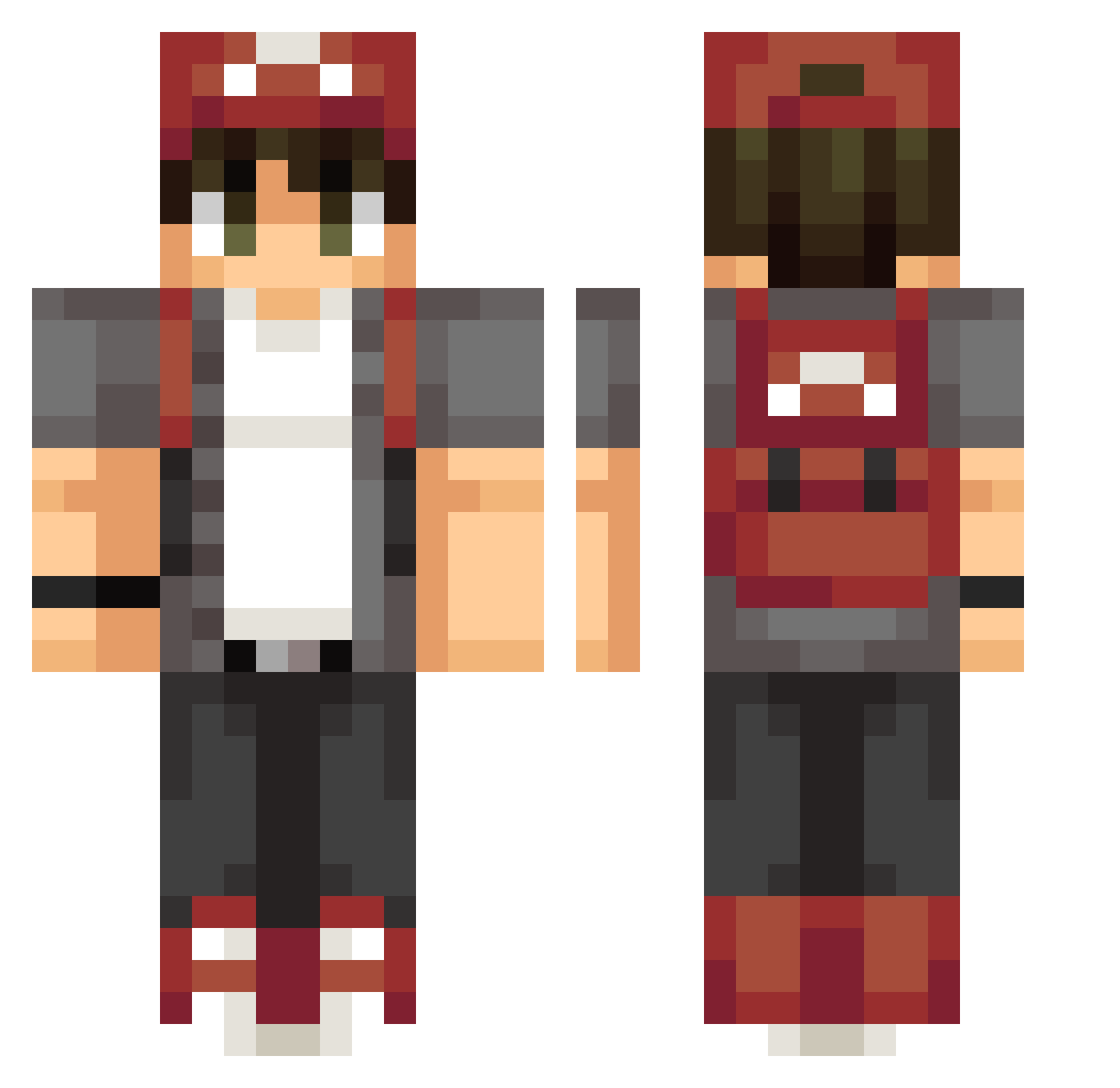 ThiccimusChungus Minecraft skin, front and back view