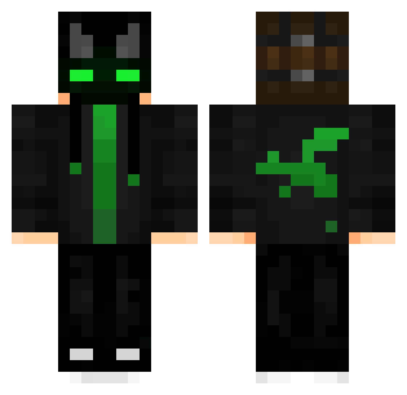 SIUCR7 Minecraft skin, front and back view