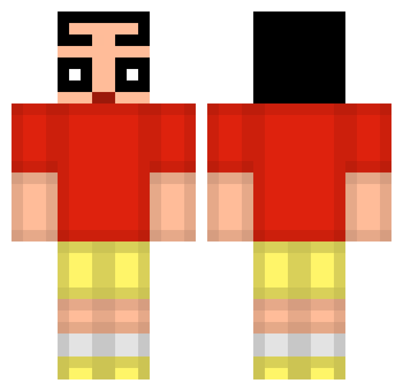 RealChinchan Minecraft skin, front and back view