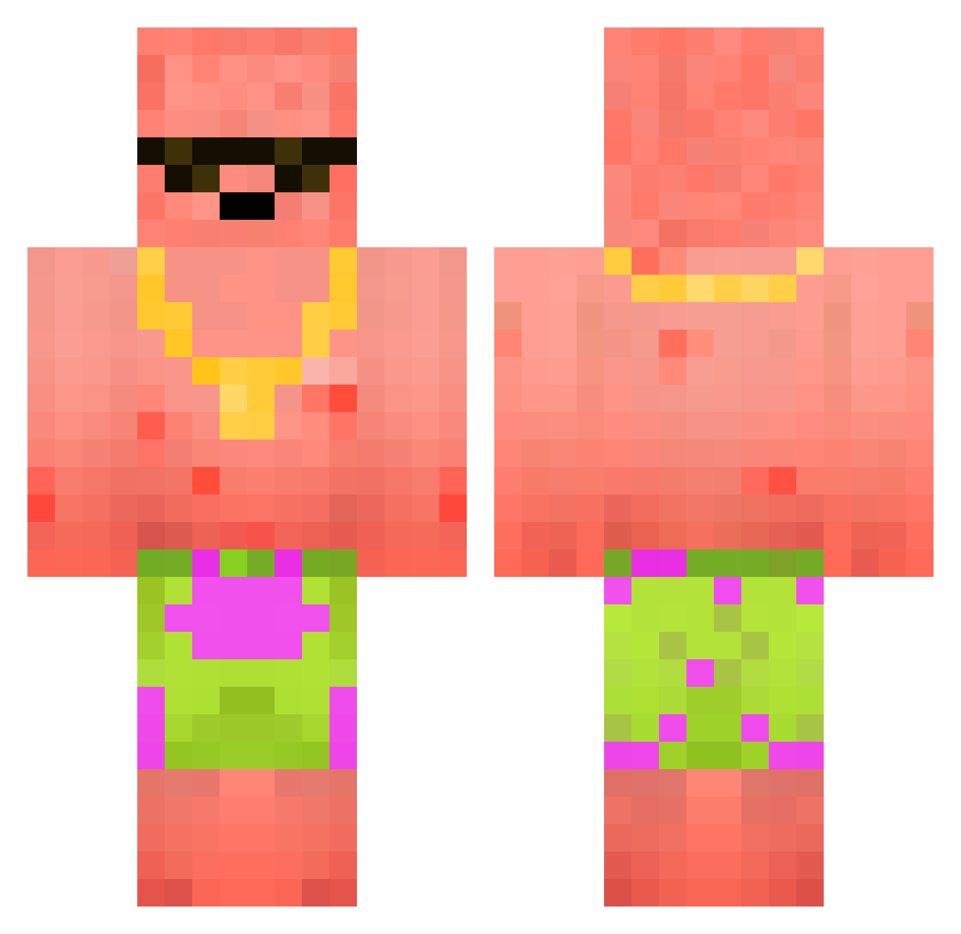 Shriki_ Minecraft skin, front and back view
