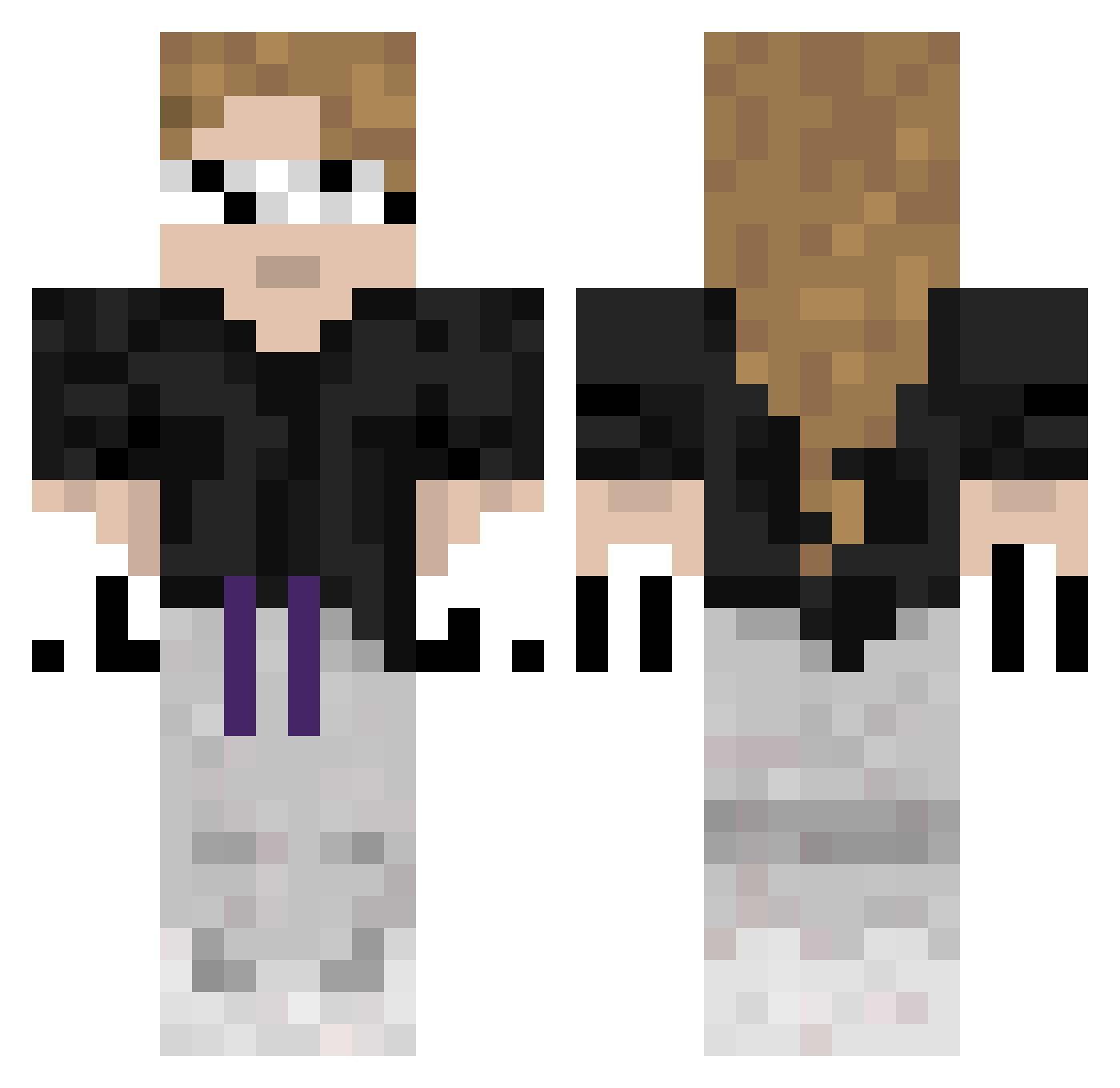Lumios_The_Ghost Minecraft skin, front and back view