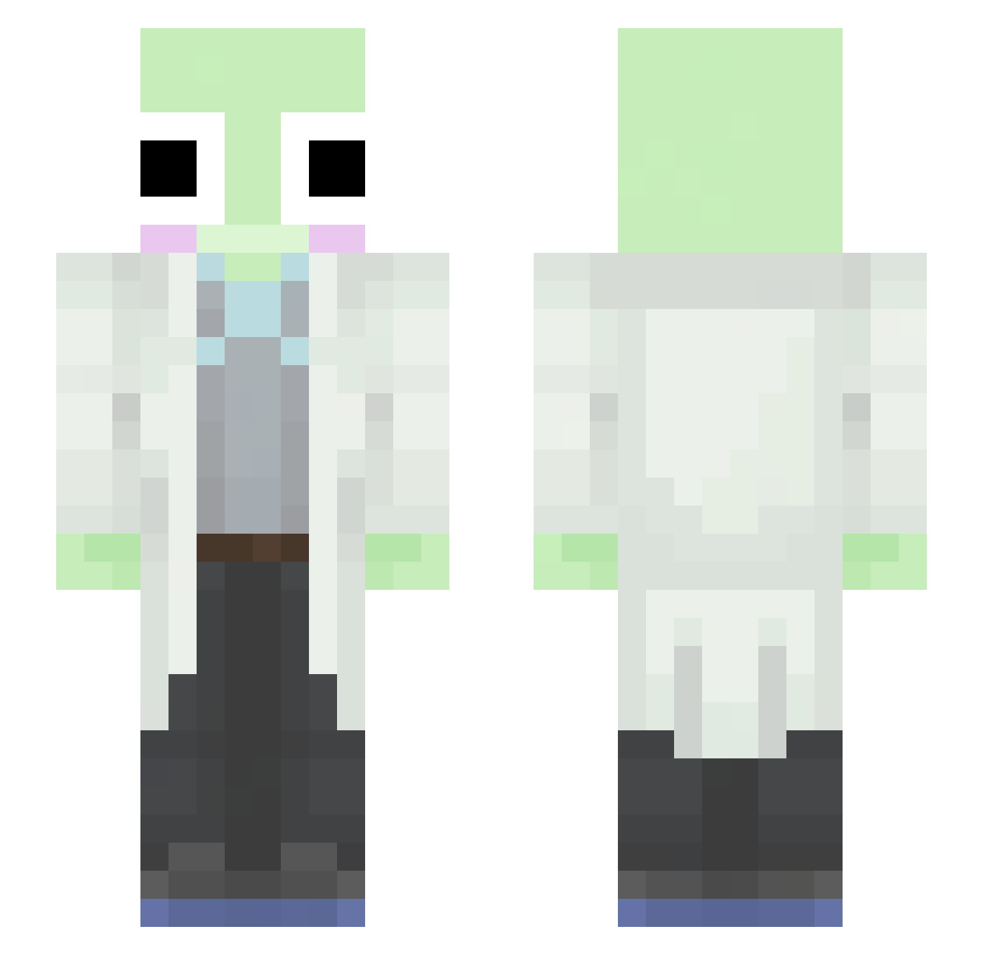 Oseanic Minecraft skin, front and back view