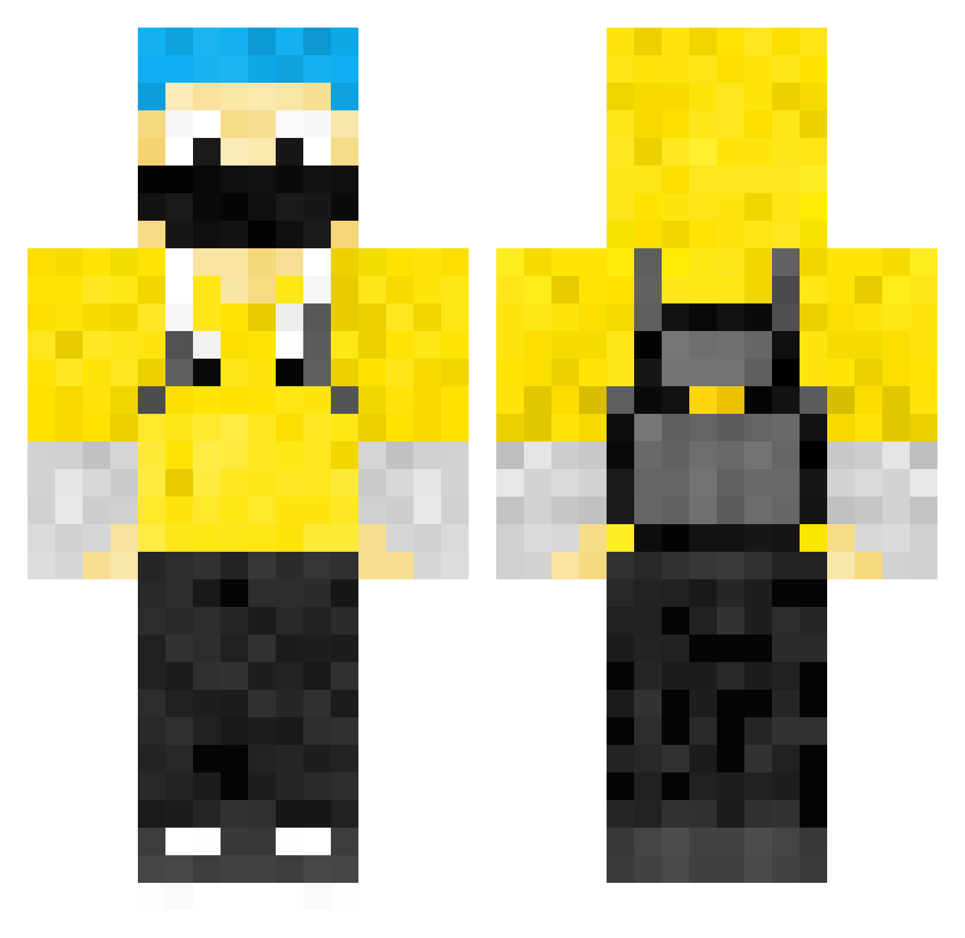 Wantyyy Minecraft skin, front and back view