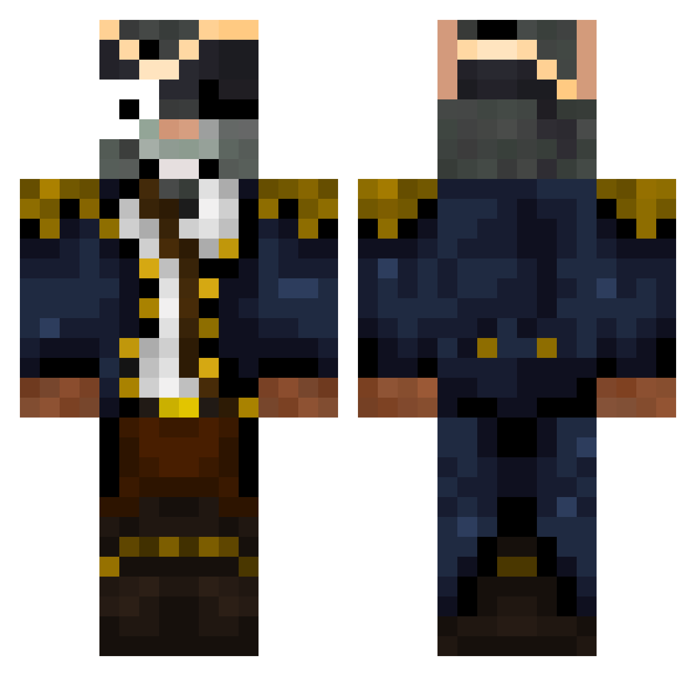 FemRat Minecraft skin, front and back view