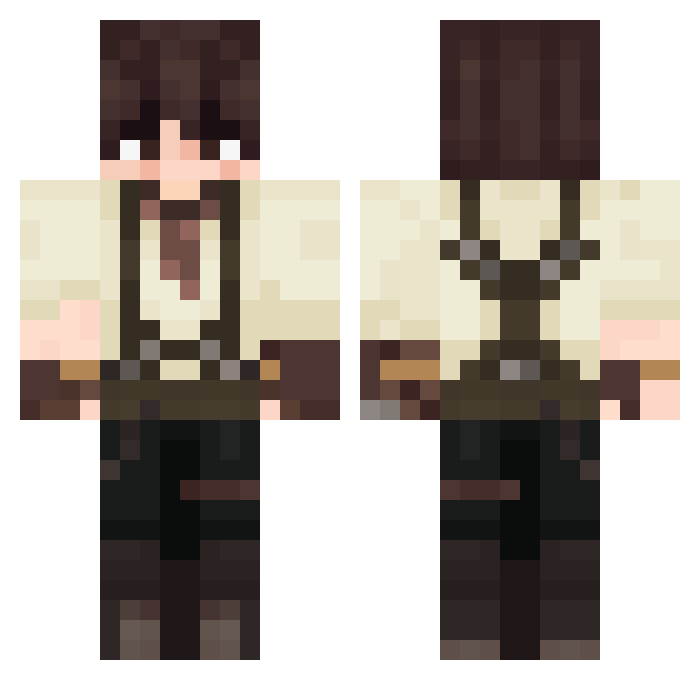 ProtoTypicalP Minecraft skin, front and back view