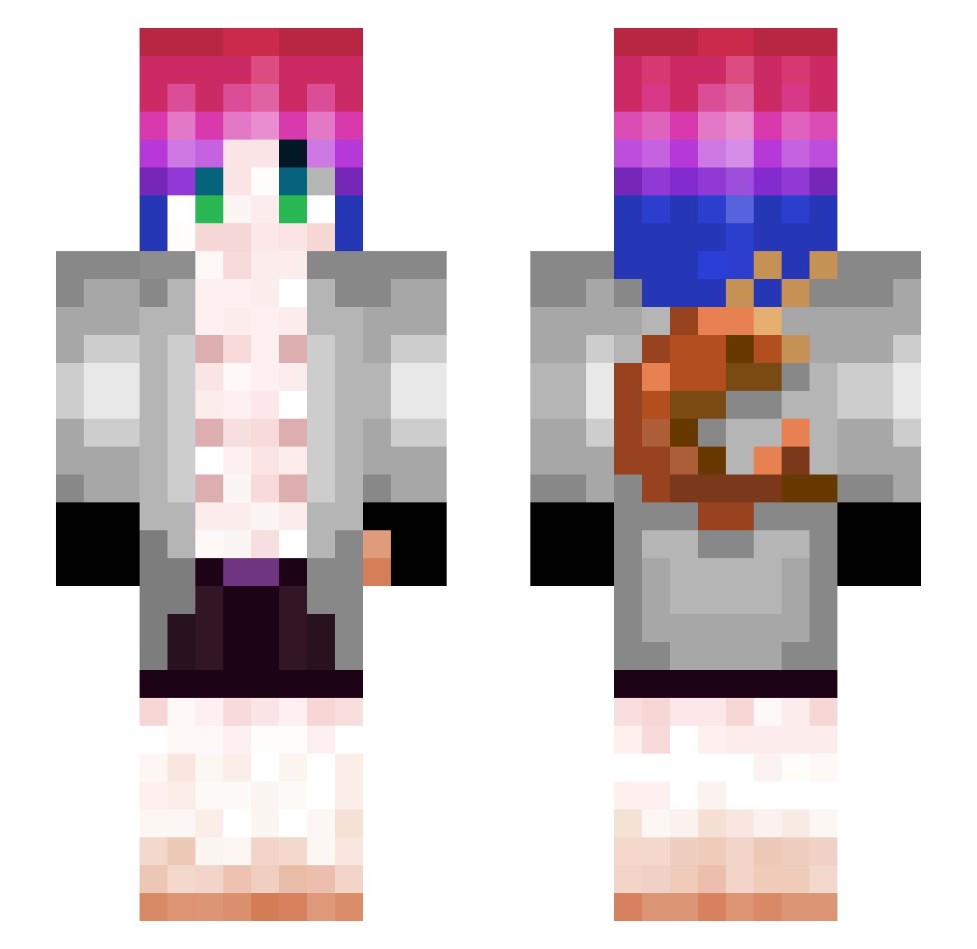 Pixel_3r3n Minecraft skin, front and back view