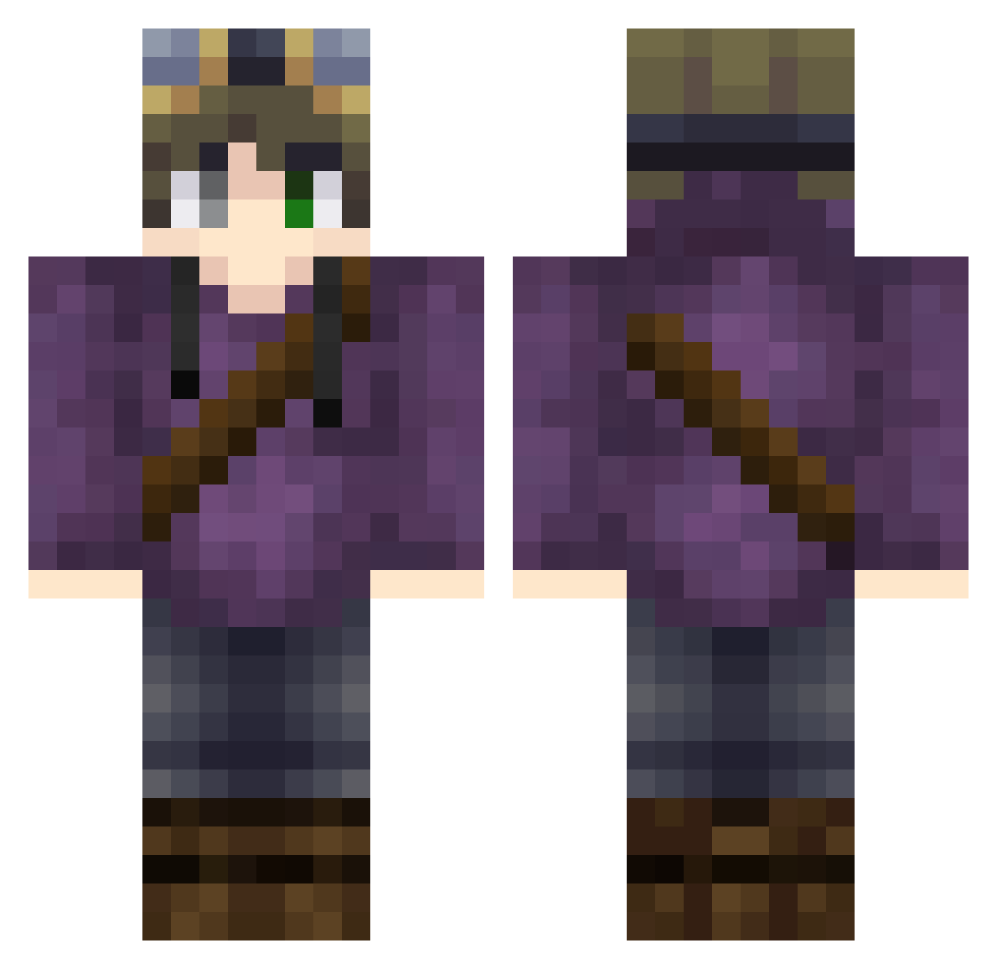 SilverS0uL Minecraft skin, front and back view