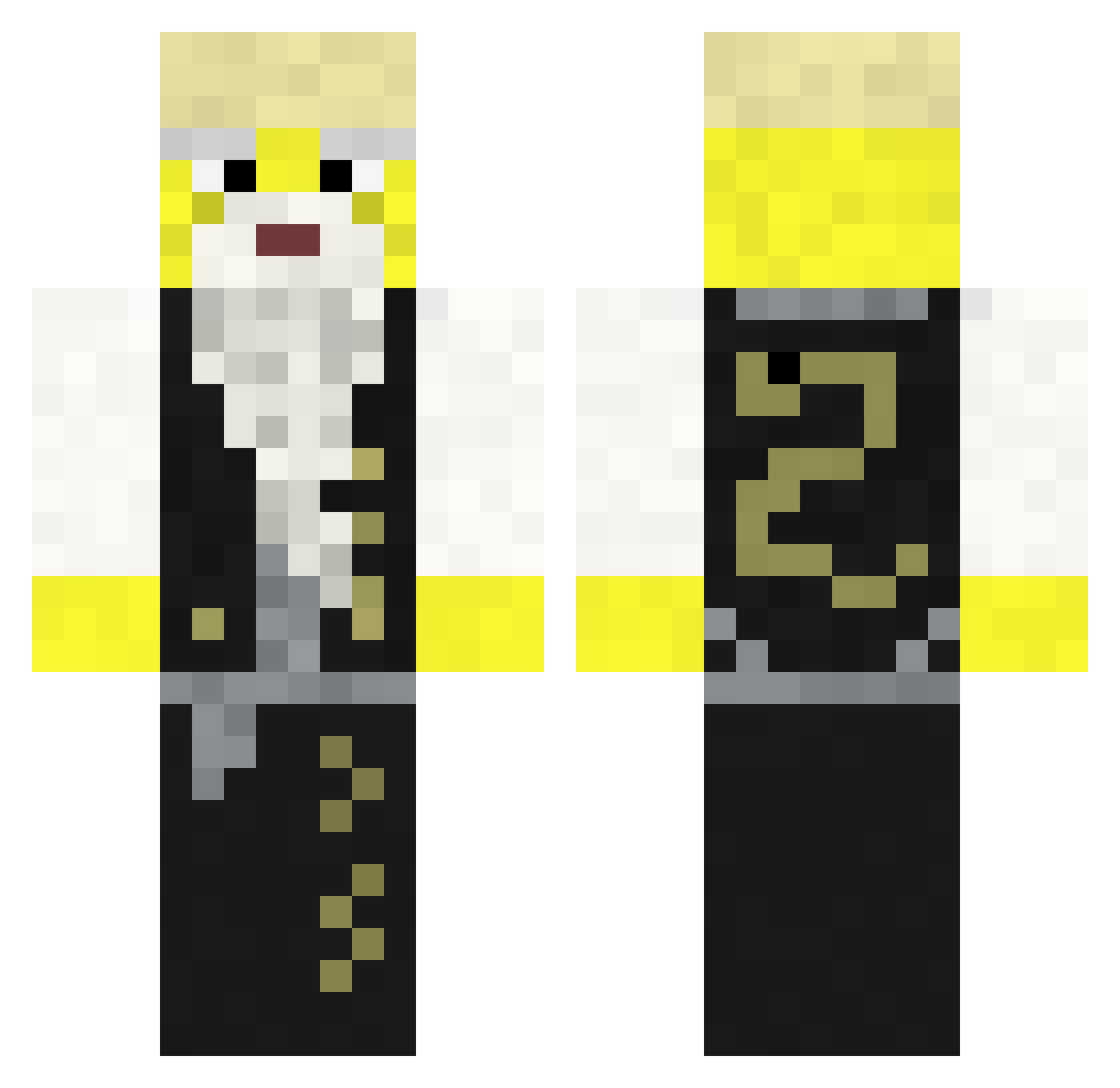 Sombre_Le_Loup Minecraft skin, front and back view