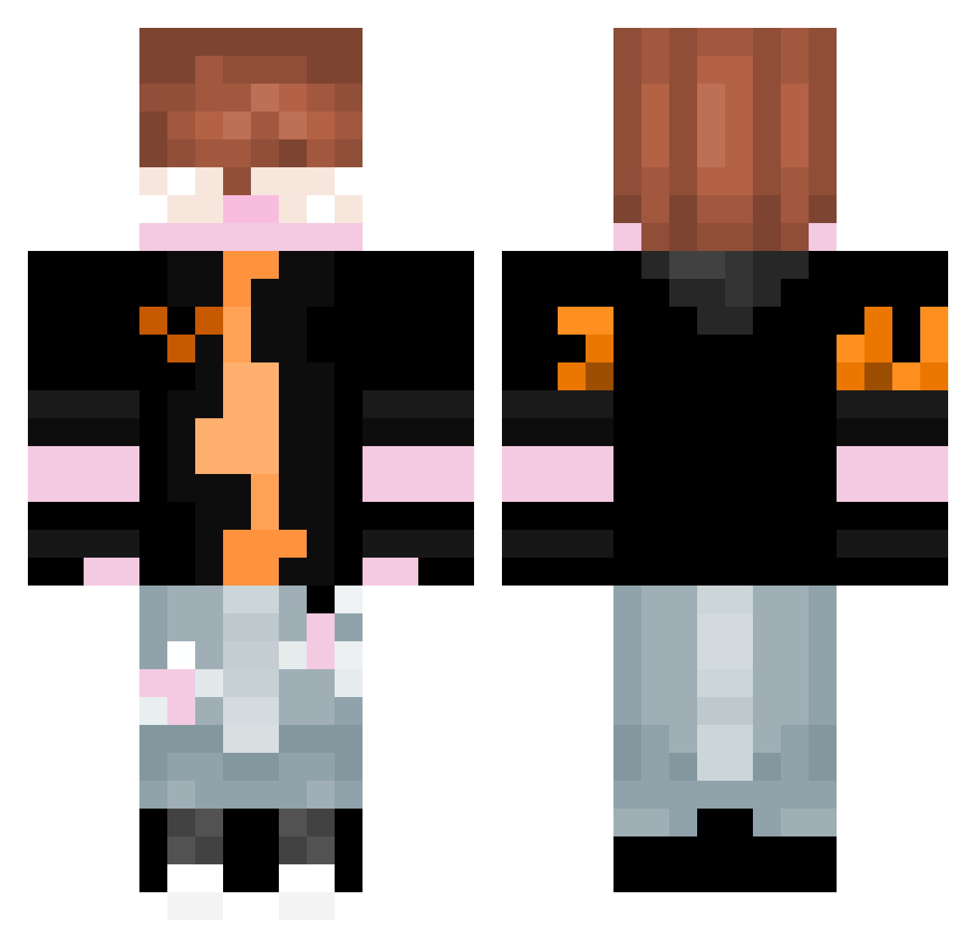 vorbi Minecraft skin, front and back view