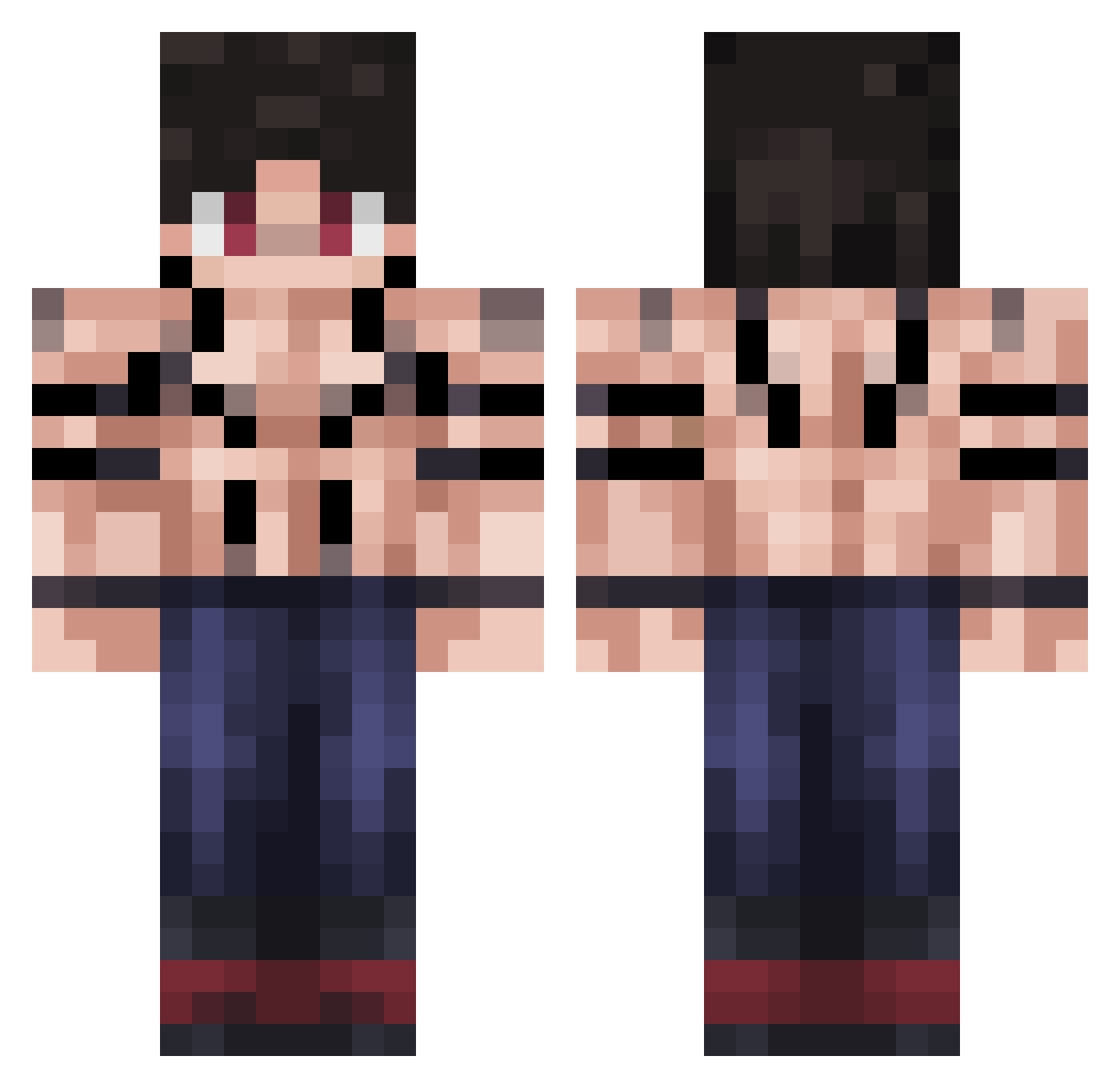 Arch_40 Minecraft skin, front and back view