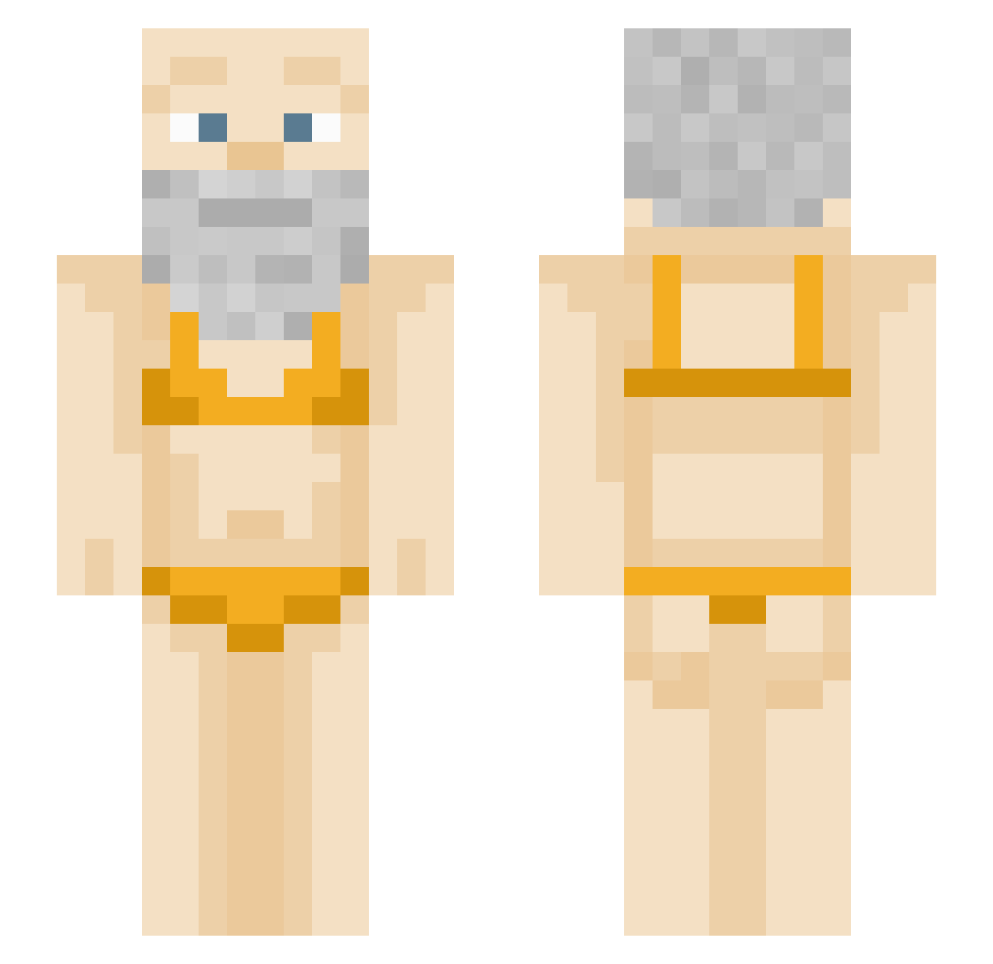 InfamousZocker Minecraft skin, front and back view