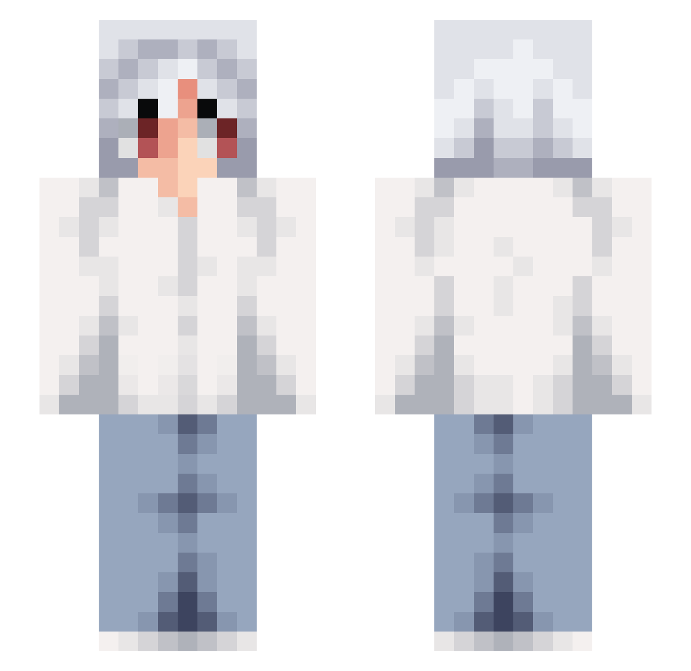Minus Minecraft skin, front and back view