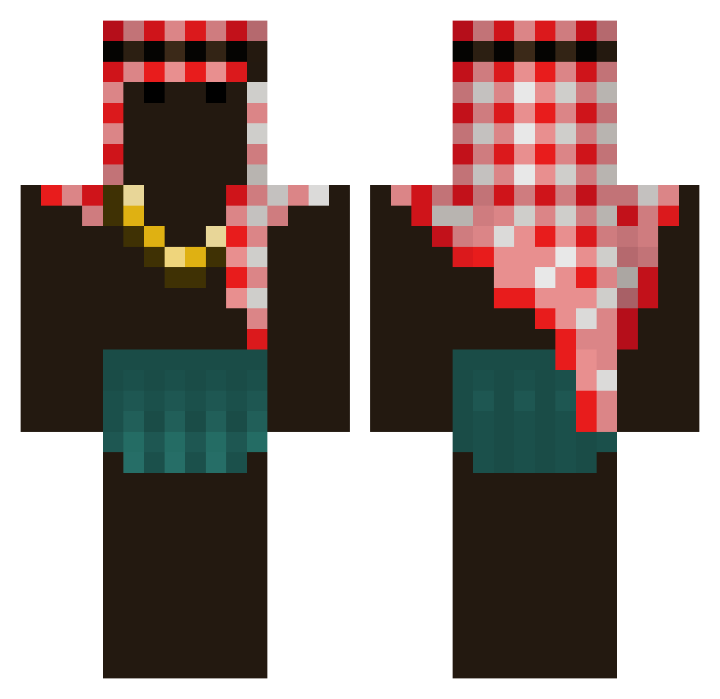 sagattikaos Minecraft skin, front and back view