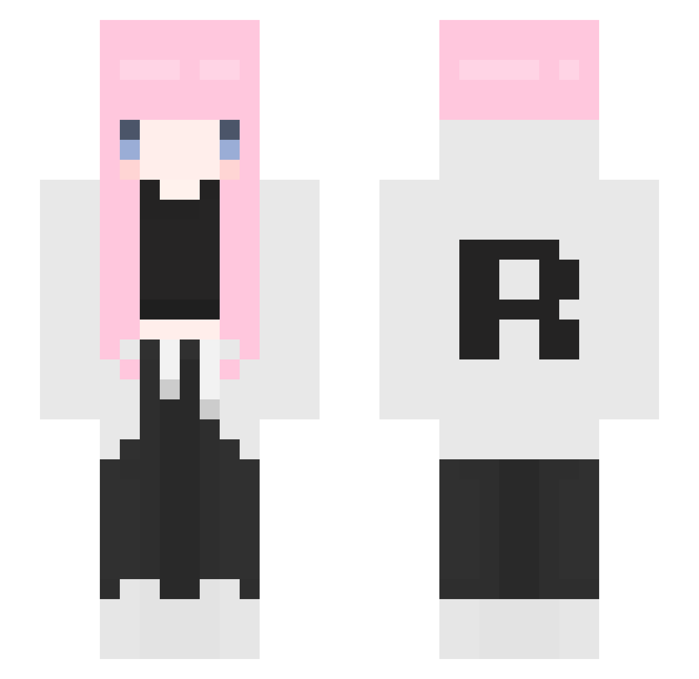 RBT_CheeseCat Minecraft skin, front and back view