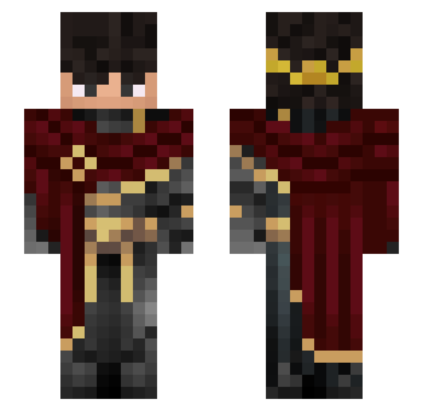 Wa14nq_0 Minecraft skin, front and back view