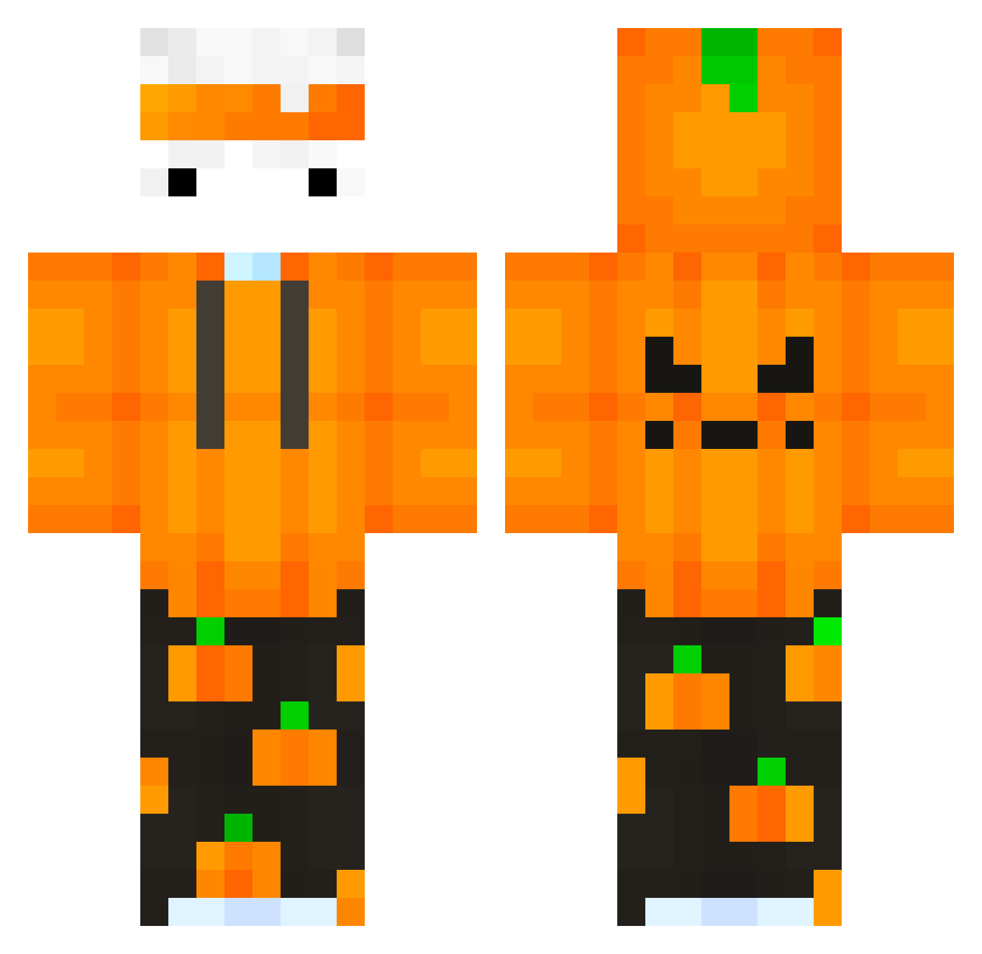 Remipro Minecraft skin, front and back view