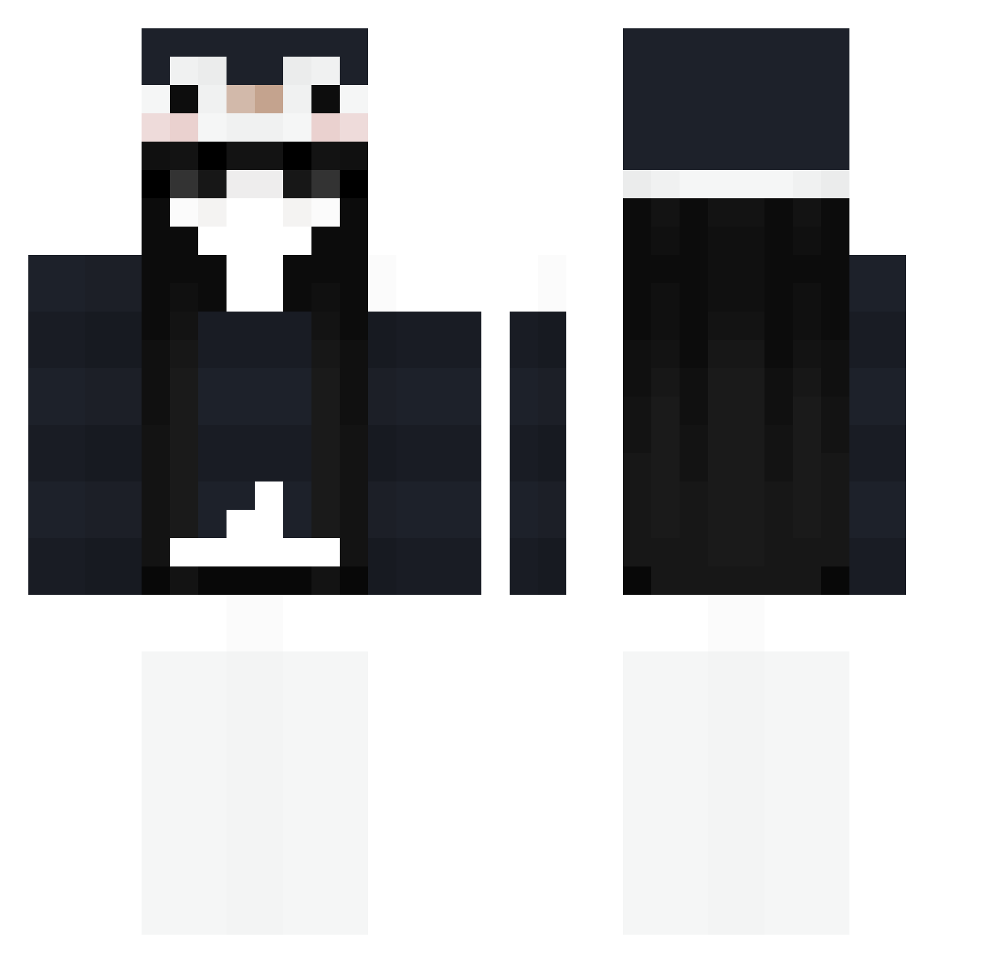 Squigglyyx Minecraft skin, front and back view
