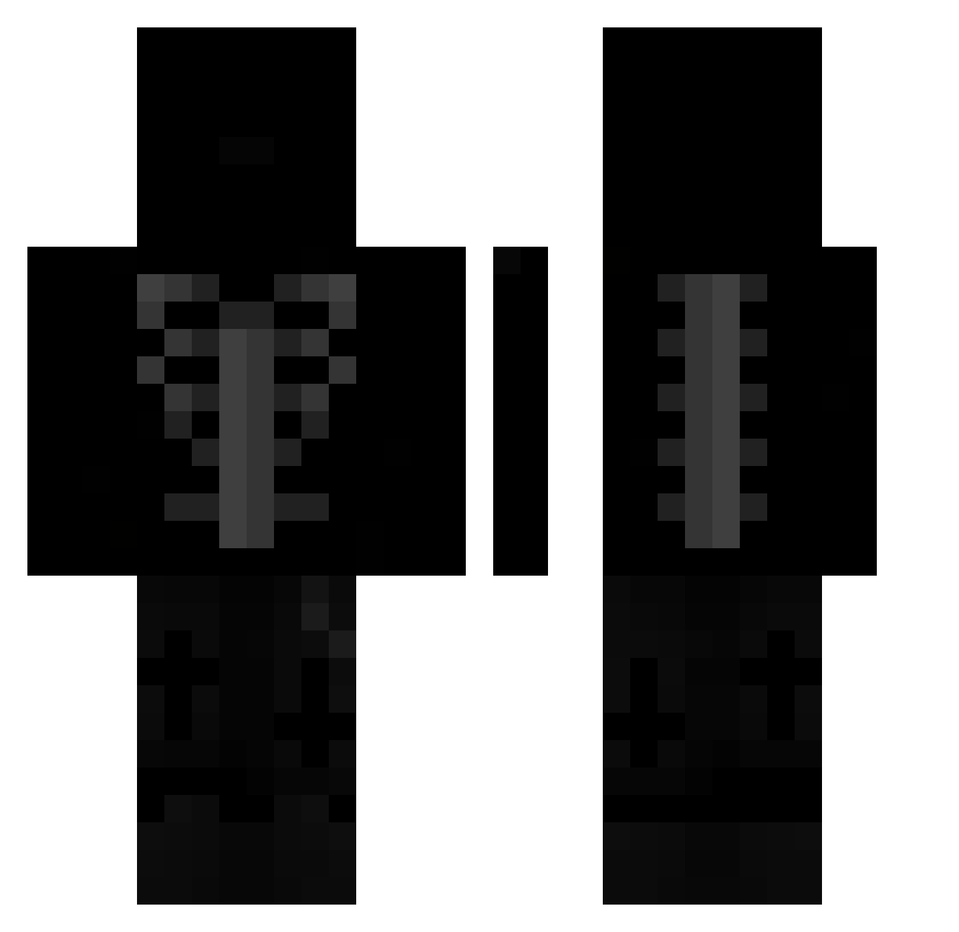 selfevolving Minecraft skin, front and back view