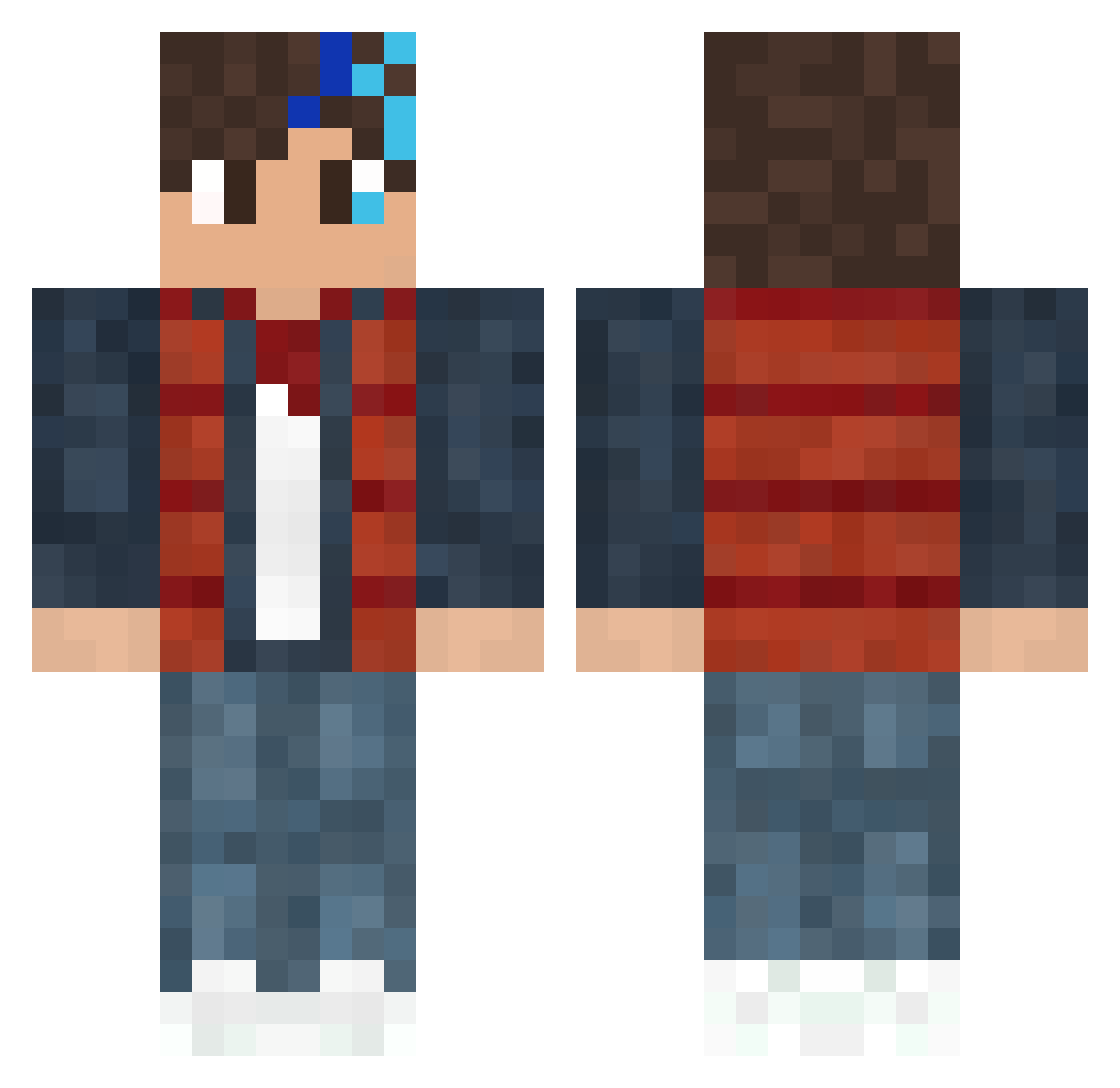ITsATRAX Minecraft skin, front and back view